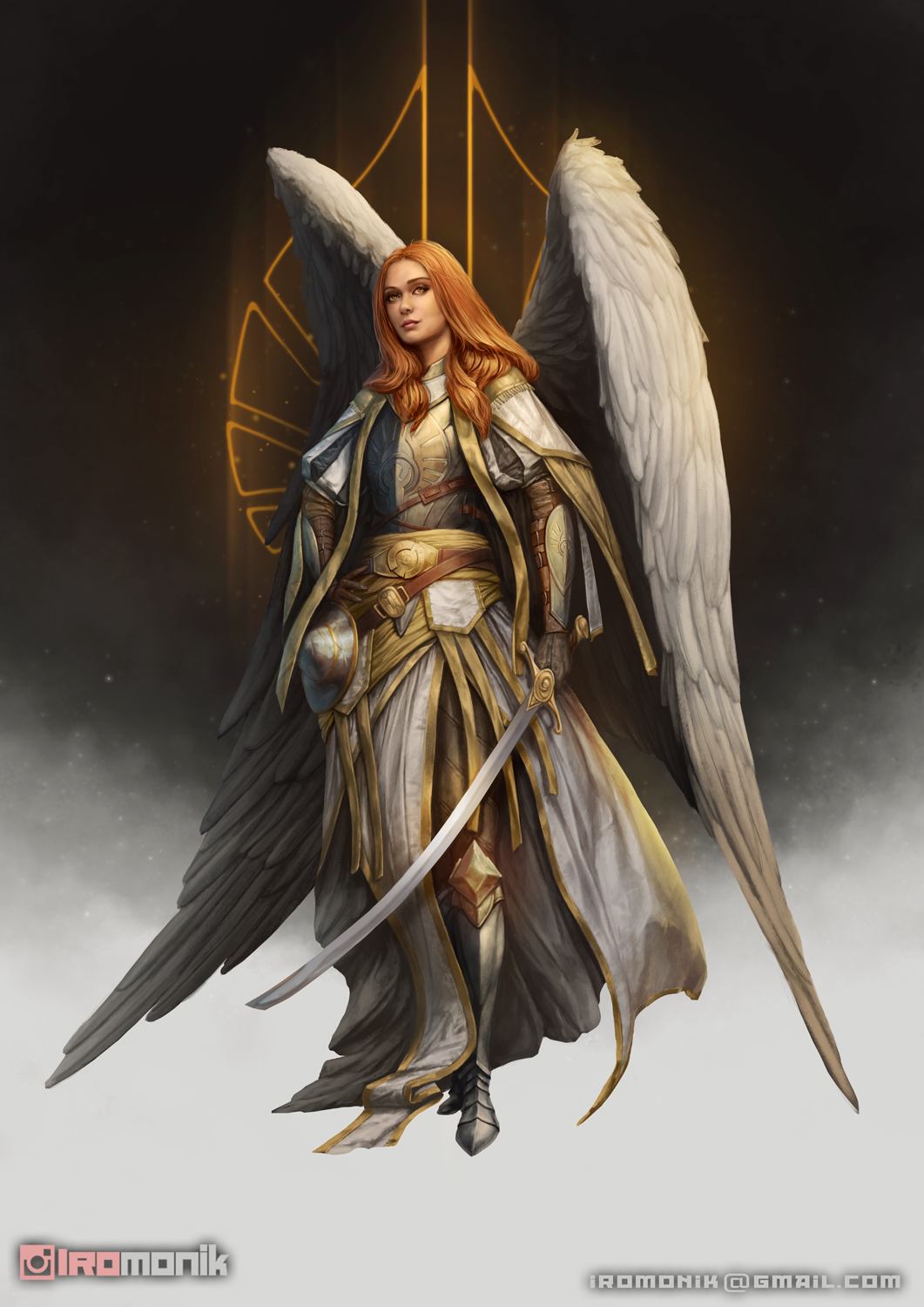 [ART] Aasimar Cleric of Sarenrae Character art r/DungeonsAndDragons