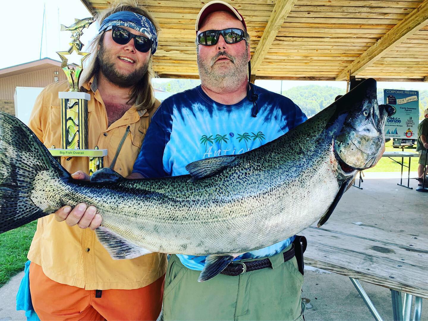 Dad and I placed first for biggest fish category in the Benzie Fishing