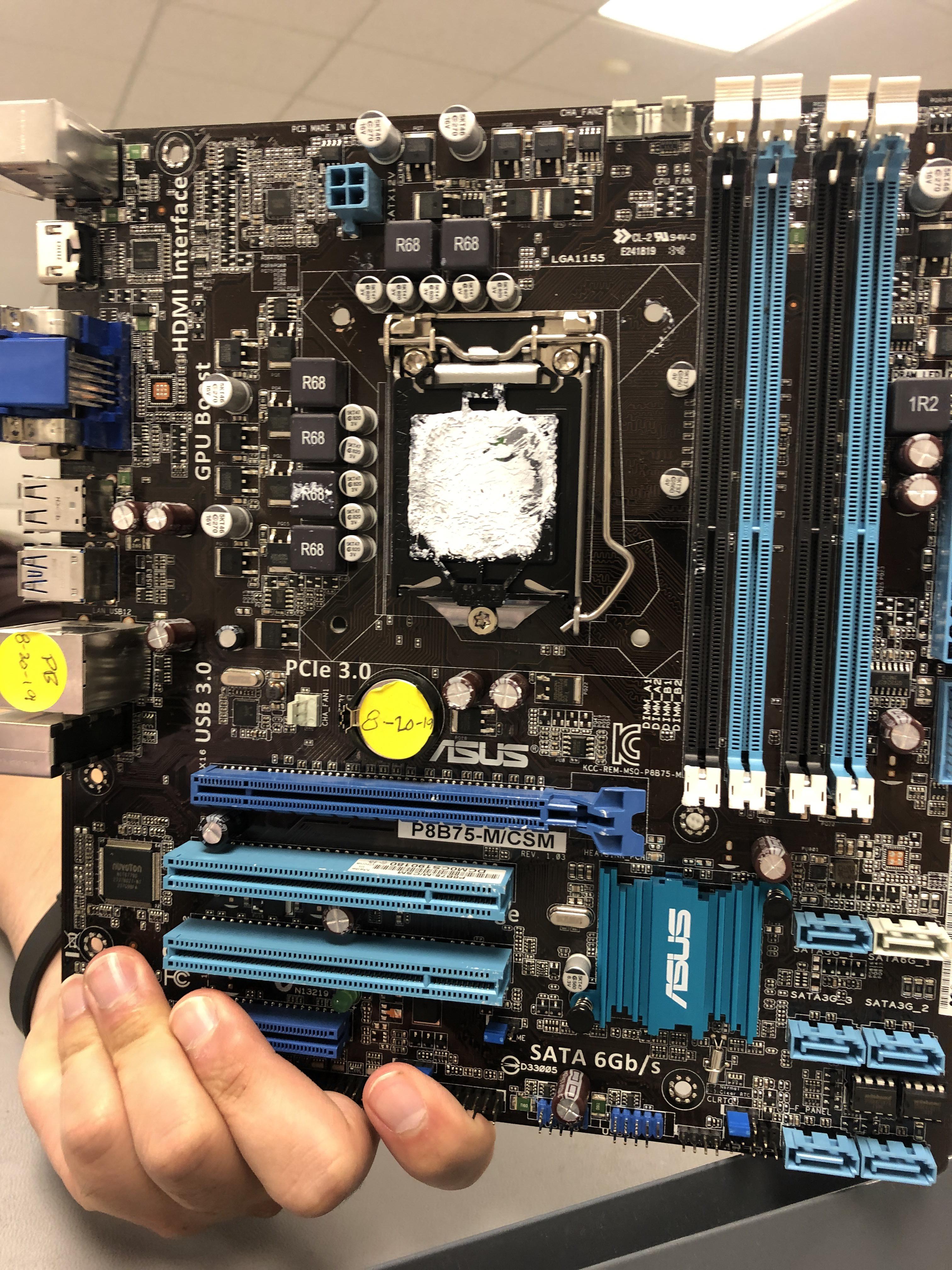 We got a motherboard to test at work and someone down the line put