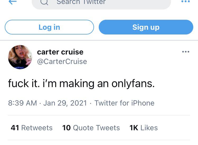 Huge news just out: Carter announces she’s creating an onlyfans. : r