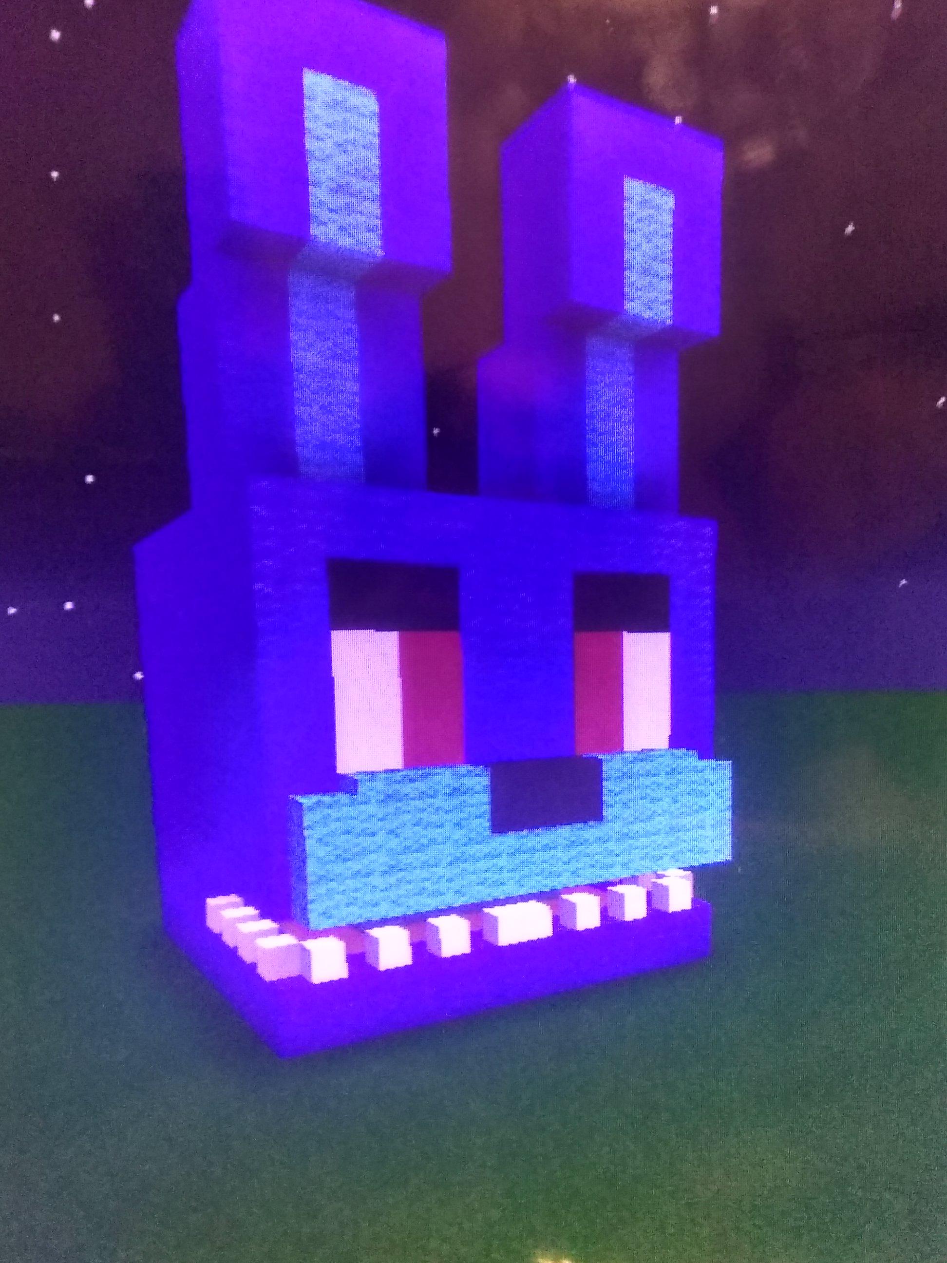 I made a slightly detailed Bonnie head in Minecraft r/fivenightsatfreddys