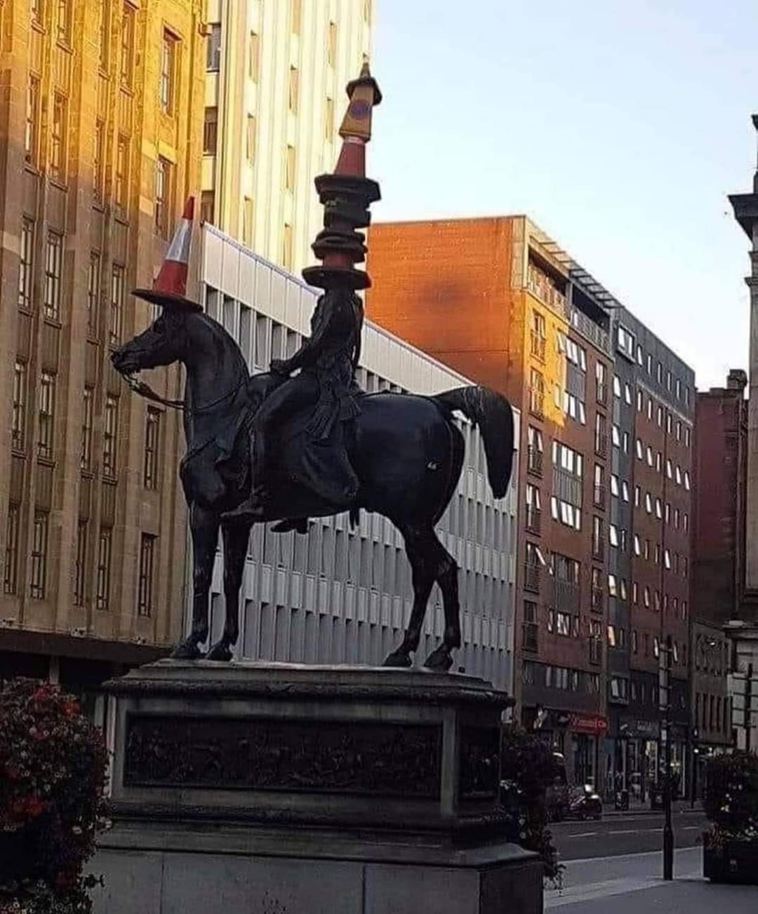 The Duke of Wellington statue outside The Museum of Modern Art in