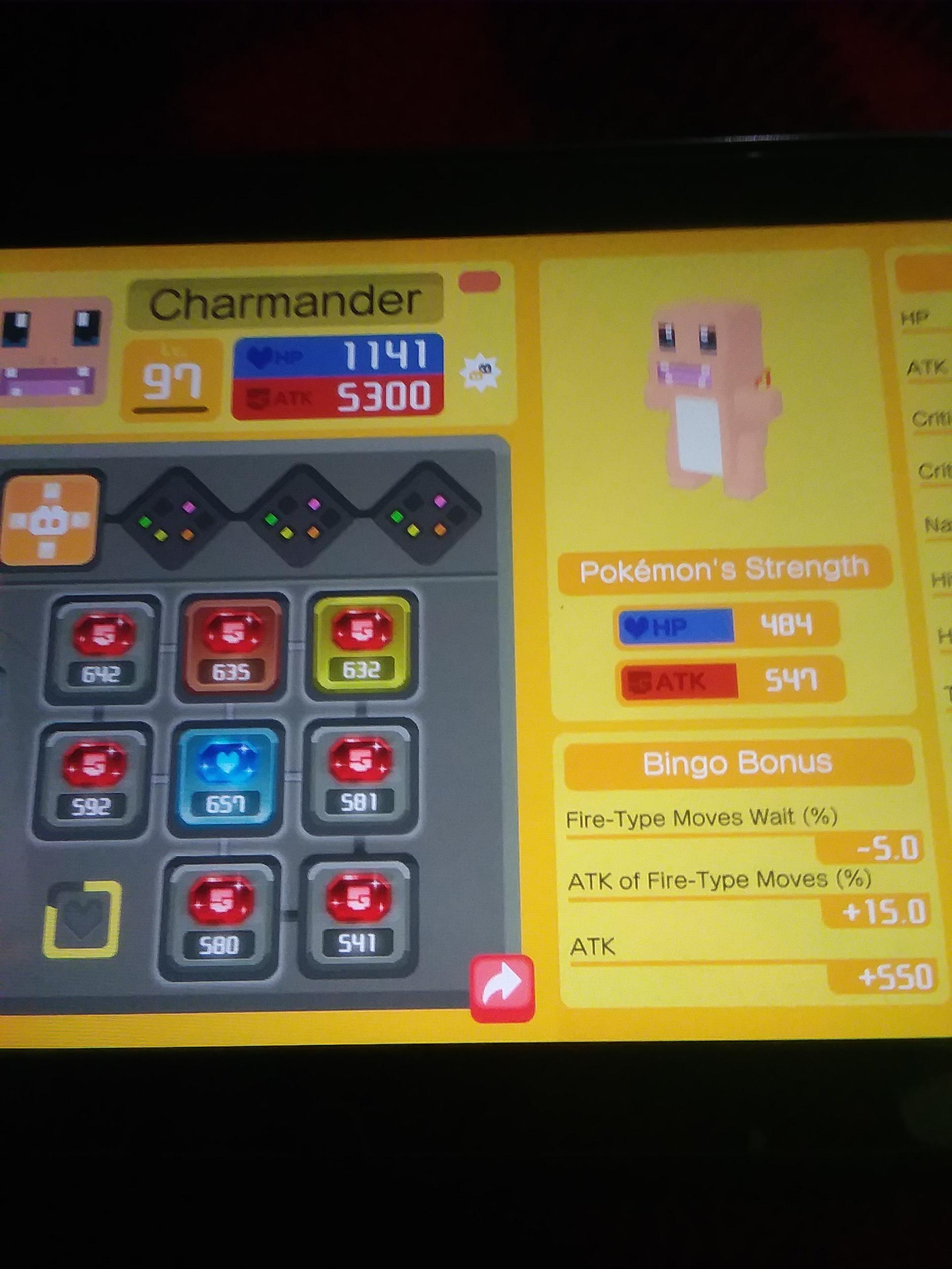 Does a pokemons bingo bonuses change if it evovles? I think I got a pretty good charmander r