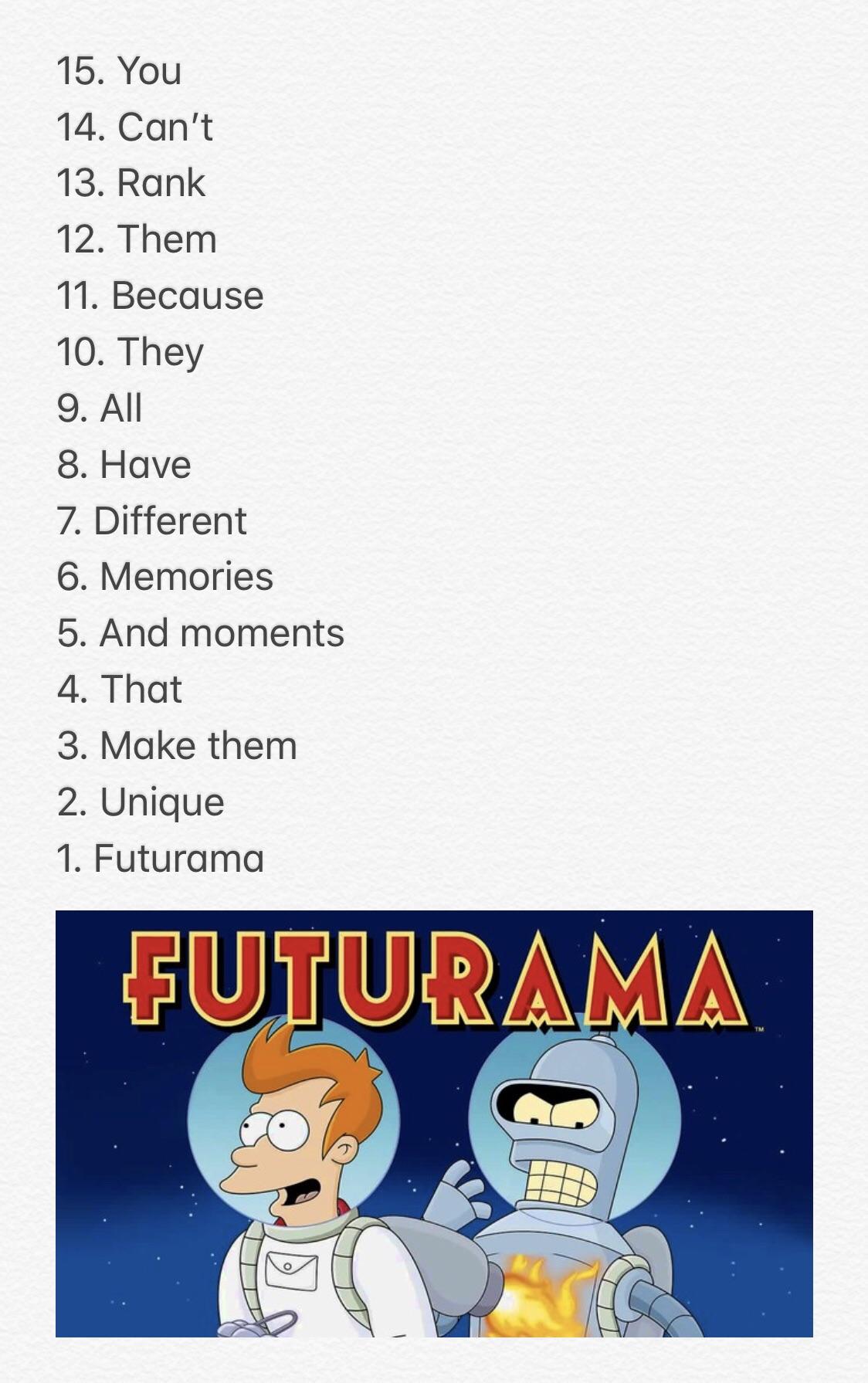 15 Best TV shows of all time ranked r/futurama