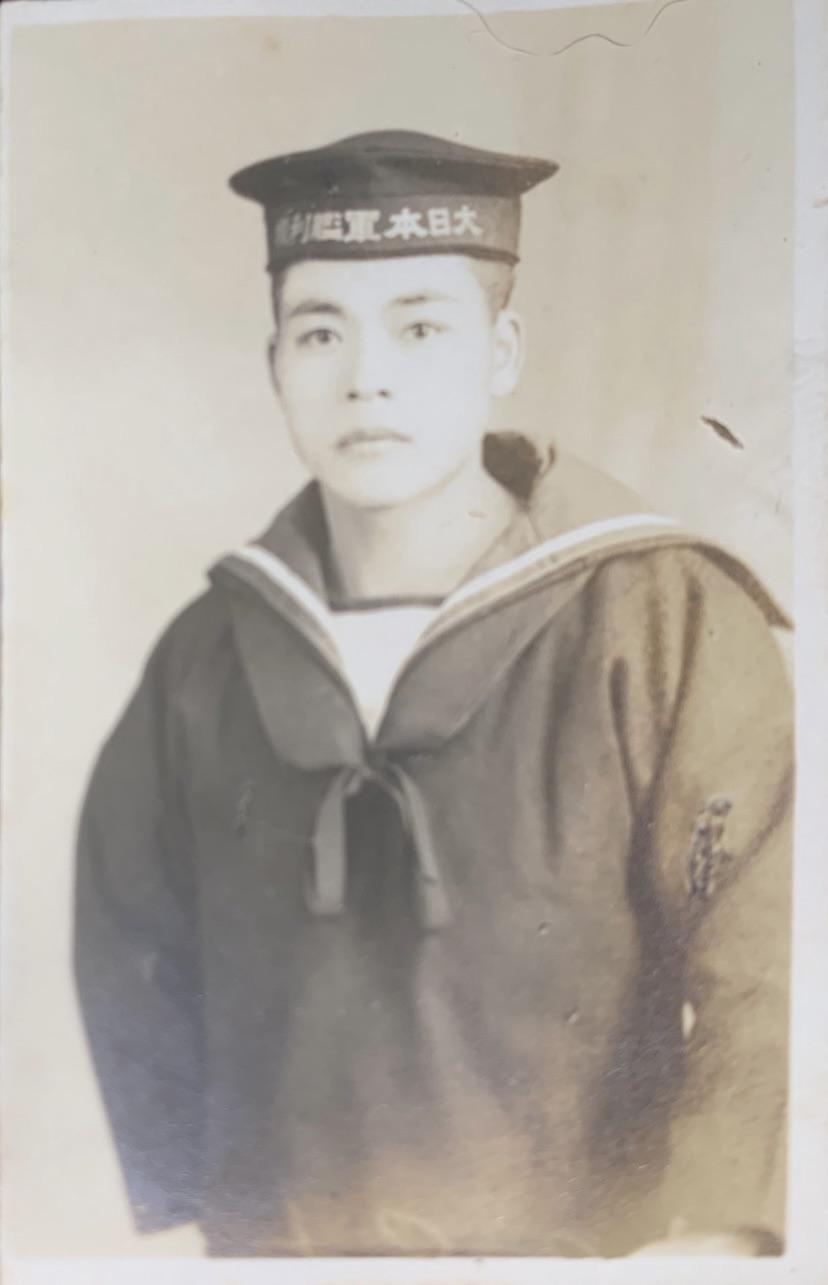 This is a studio photo of an imperial Japanese Navy sailor. Photo was taken in Tone, Ibaraki
