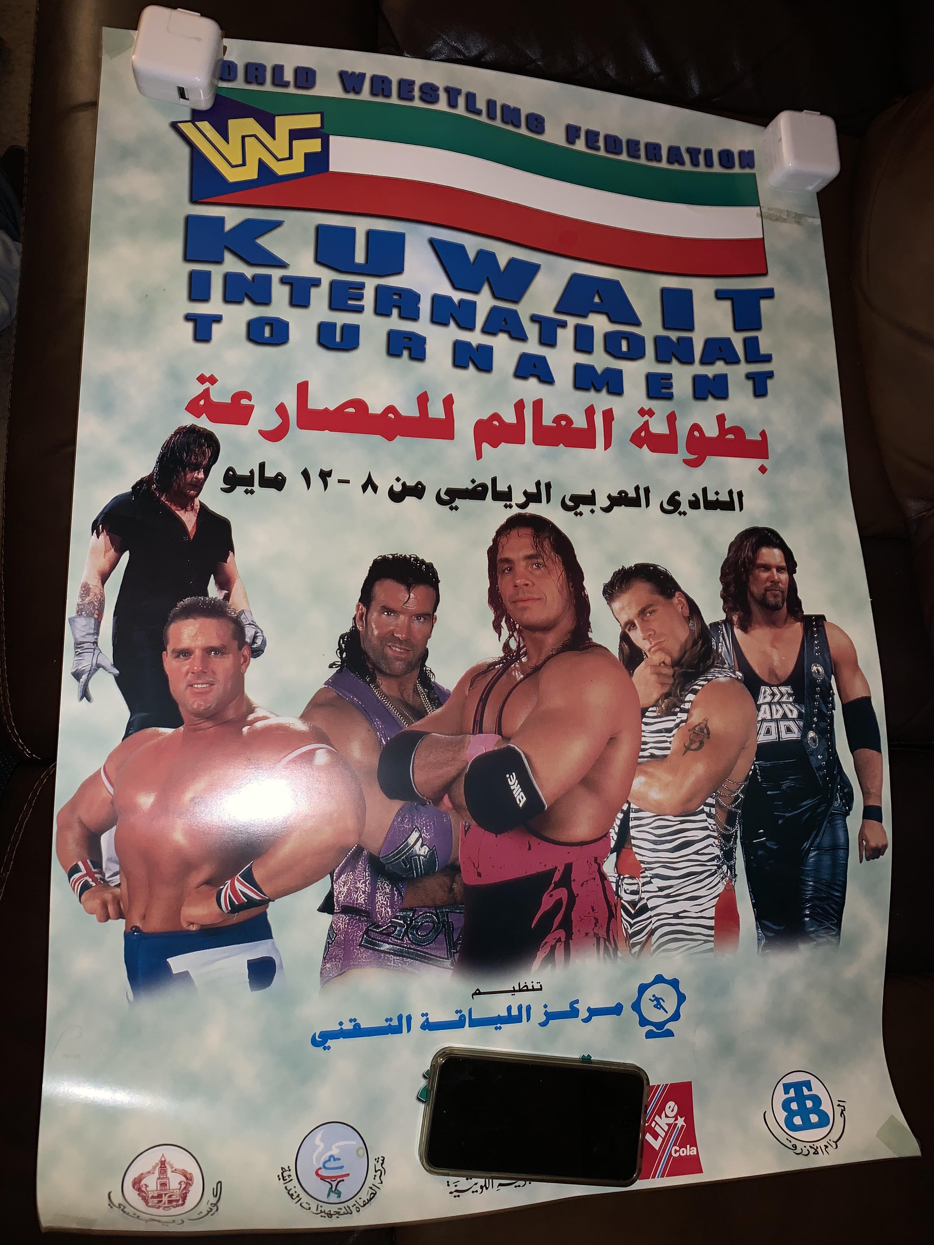 My friend found this rare WWF Kuwait poster that he he had