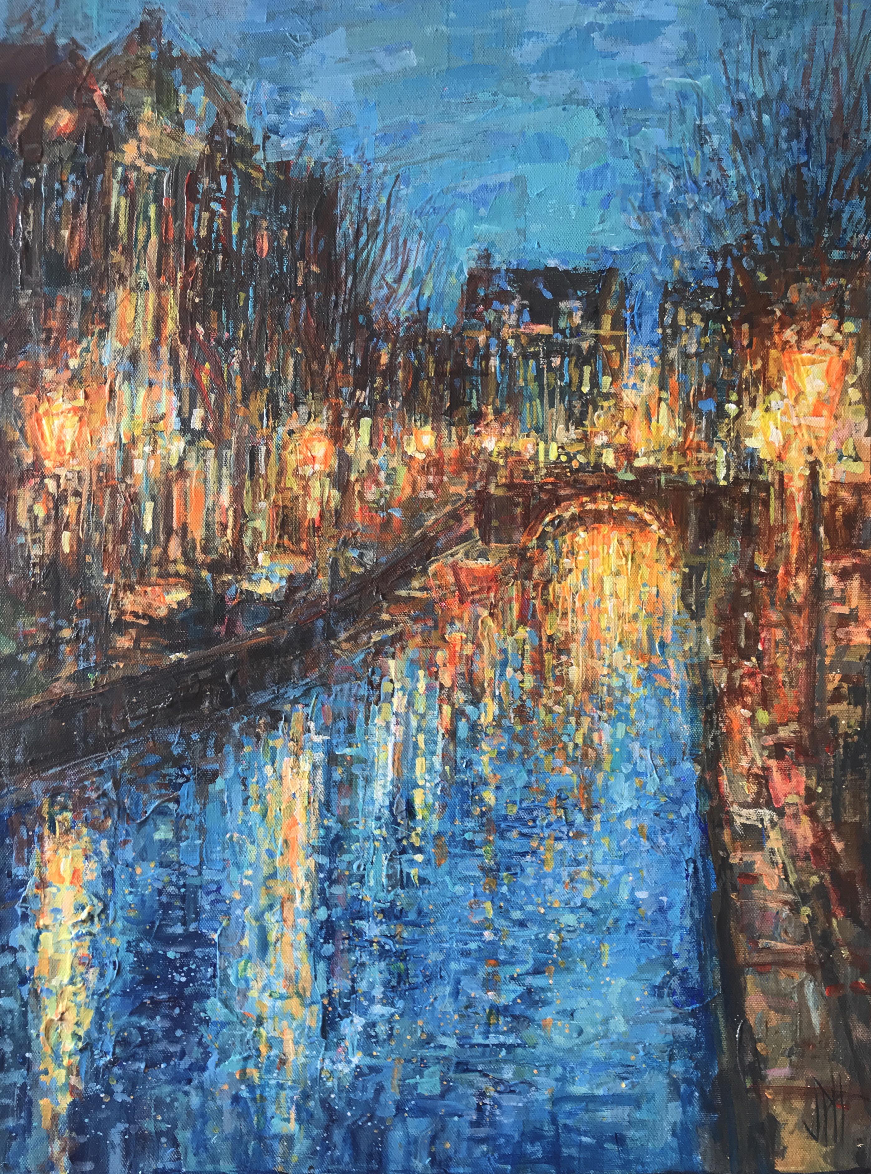 Painting I did of some reflections on a canal, thought I’d share. r