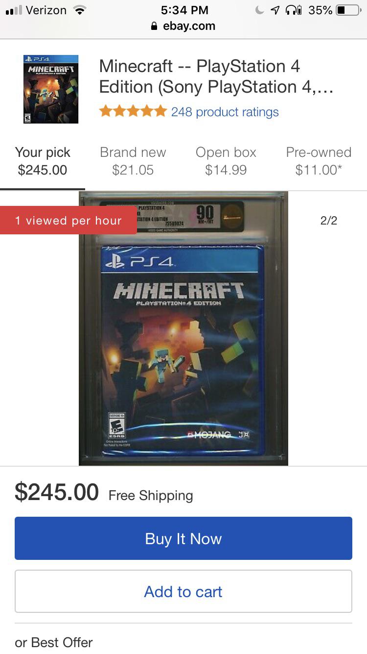 Not Craigslist but wanting 245 for a game that cost 20