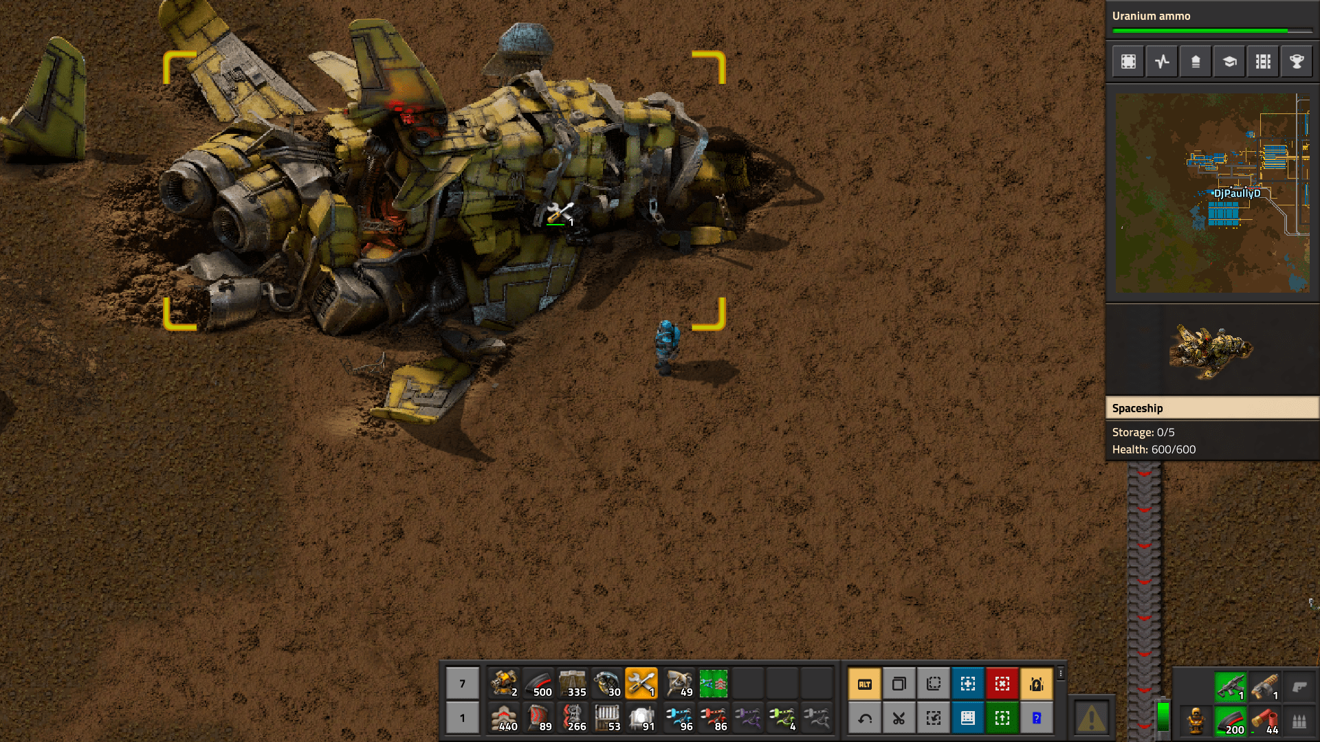 Why won't the repair pack fix my ship? r/factorio