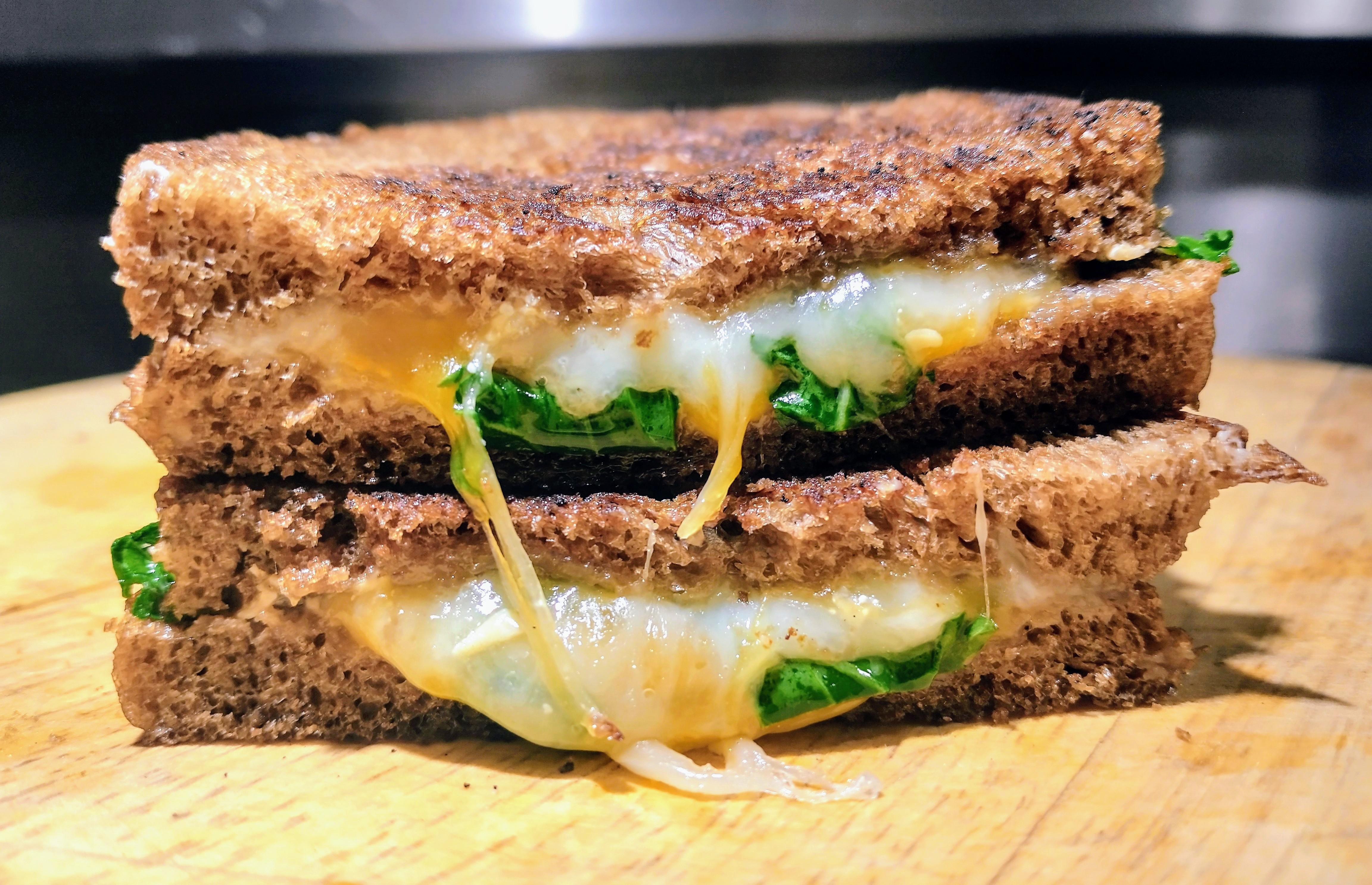 [homemade] Grilled Cheese Sandwich Monterey Jack, Swiss, and Cheddar