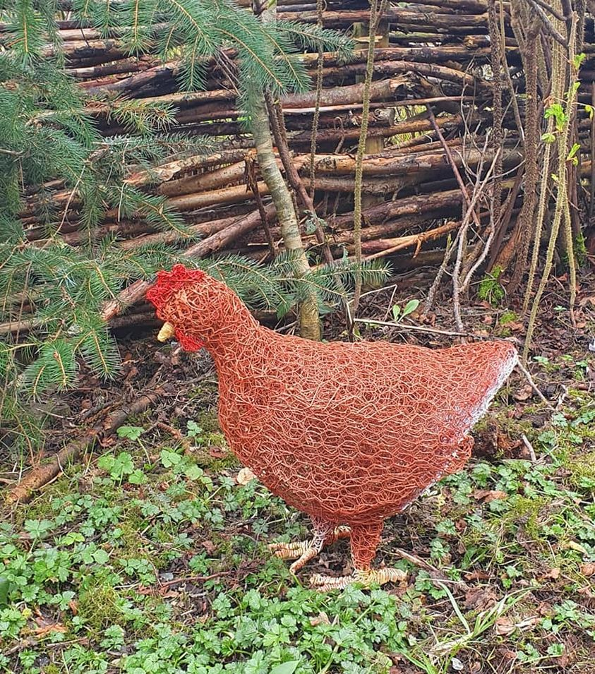 My chickenwire garden sculptures : r/gardening