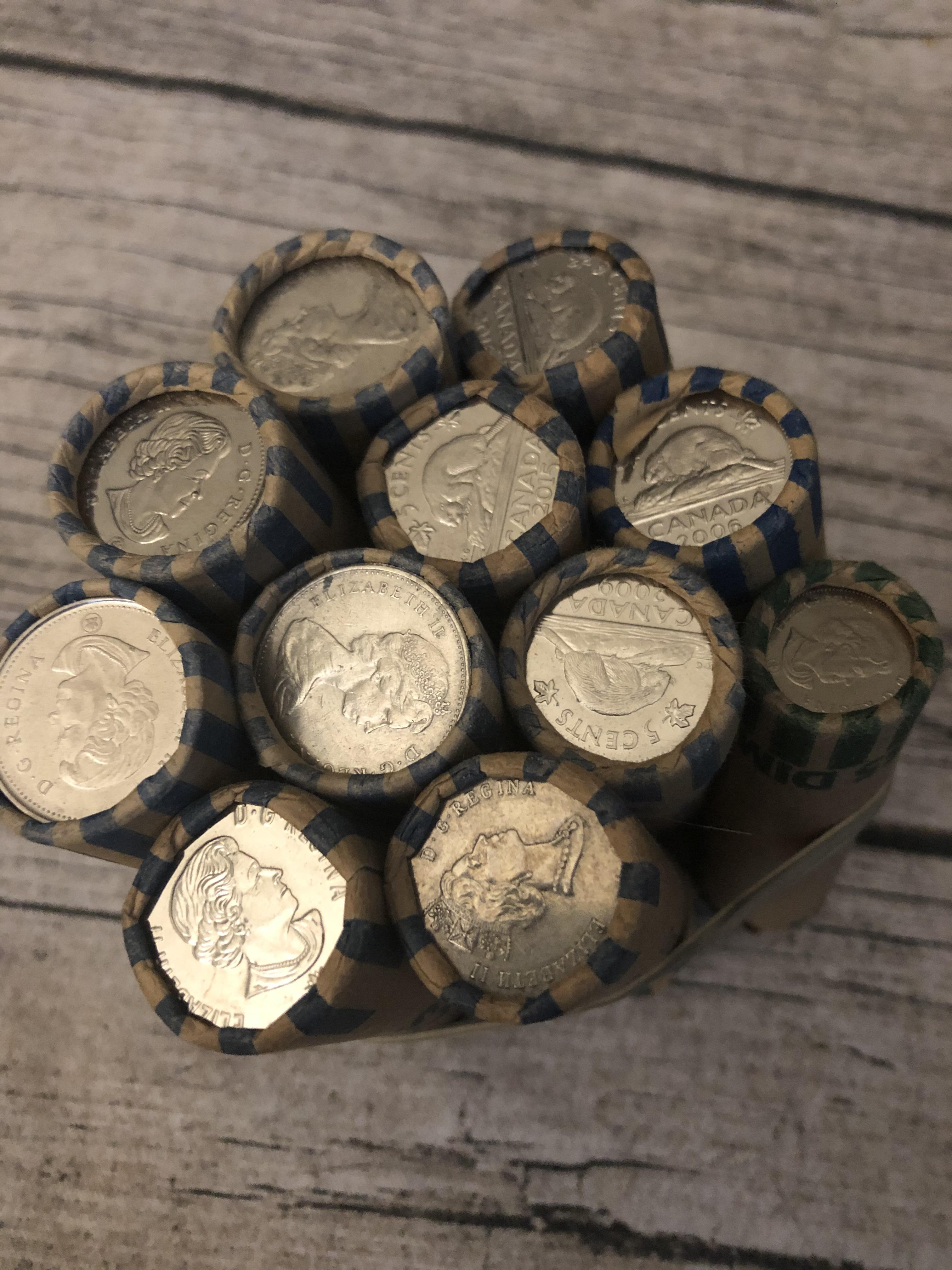 Doing my first ever coin roll hunt! (10 nickel rolls, 1 dime roll) r/CRH