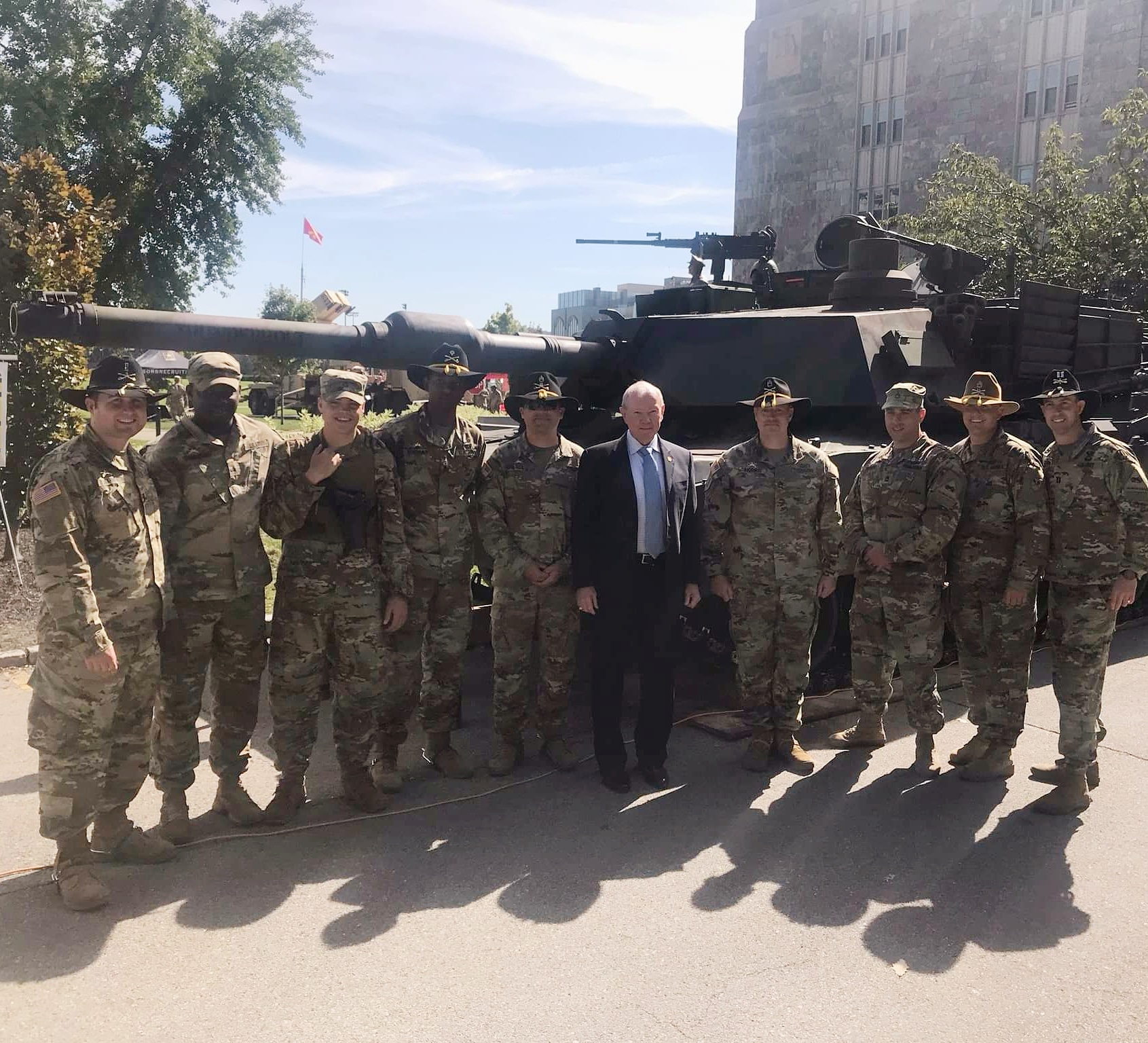 Armor School Soldiers today with the former Chairman of the Joint