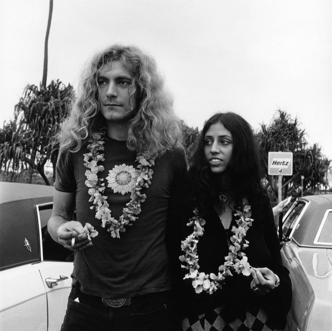 Robert Plant and Maureen Wilson at the Honolulu Airport, 1969. r