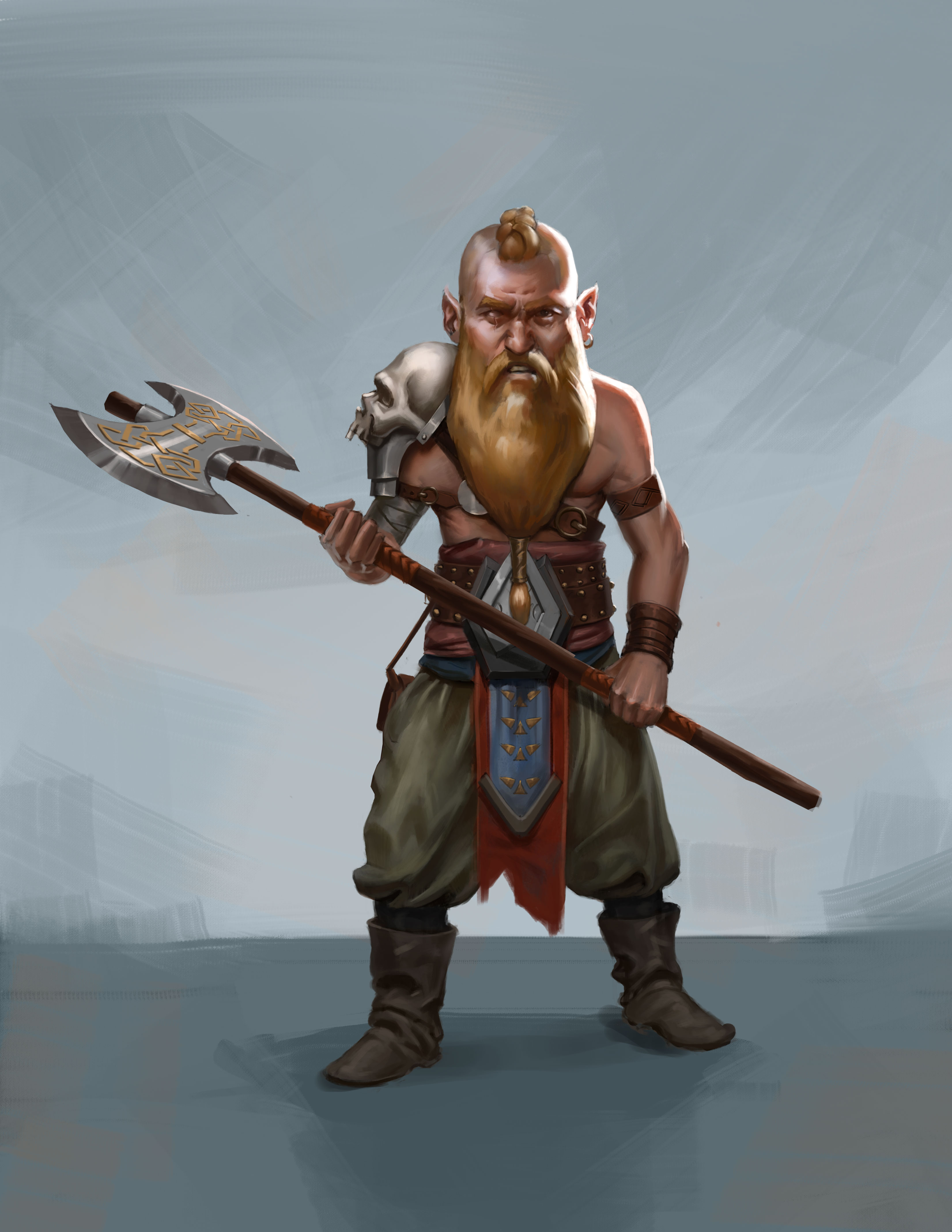 [Art] Wilfor, Barbarian halfling r/DnD