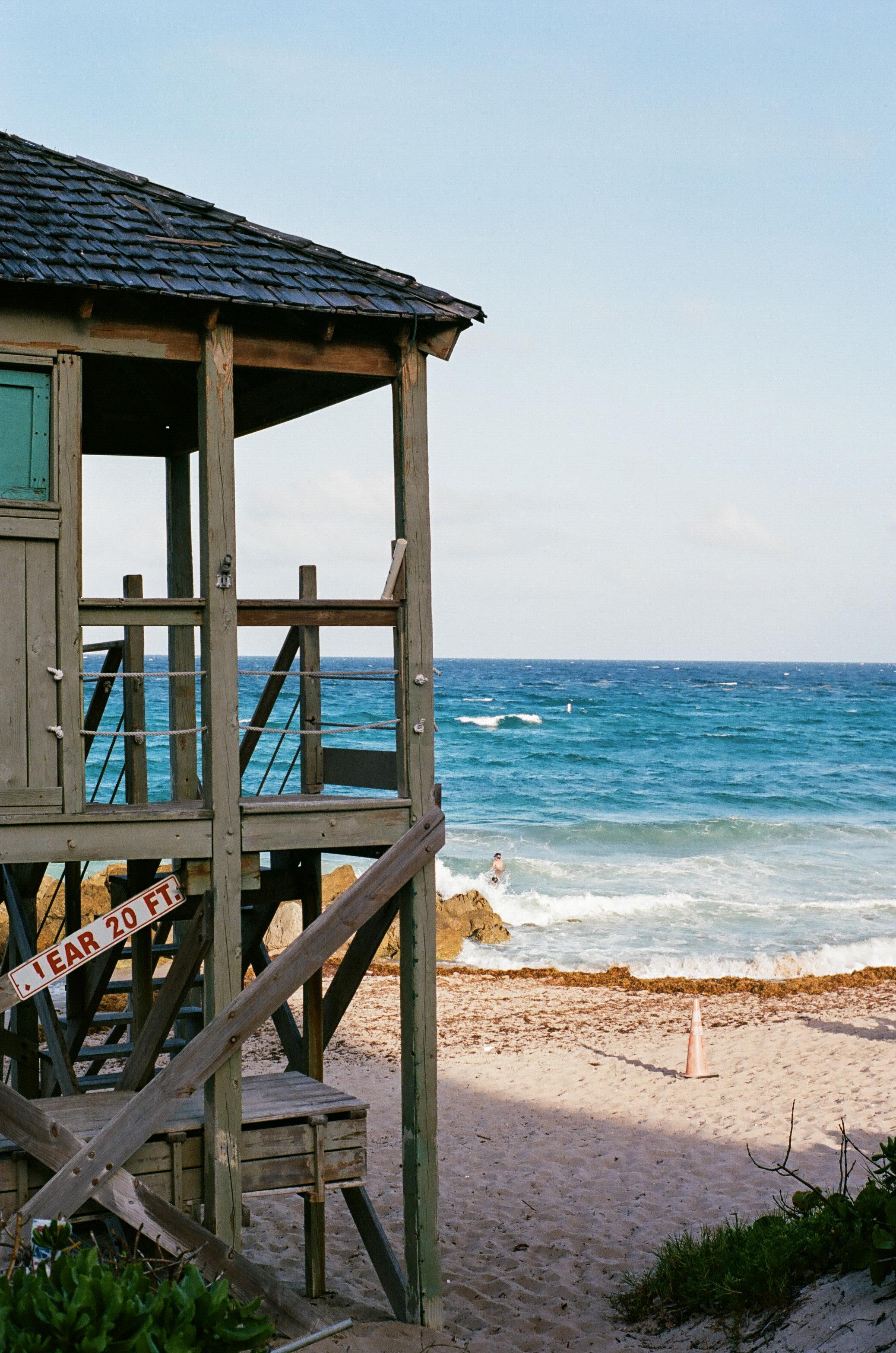 Lifeguard tower over Deerfield Beach Nikon FA // 50mm 1.8 // Ektar