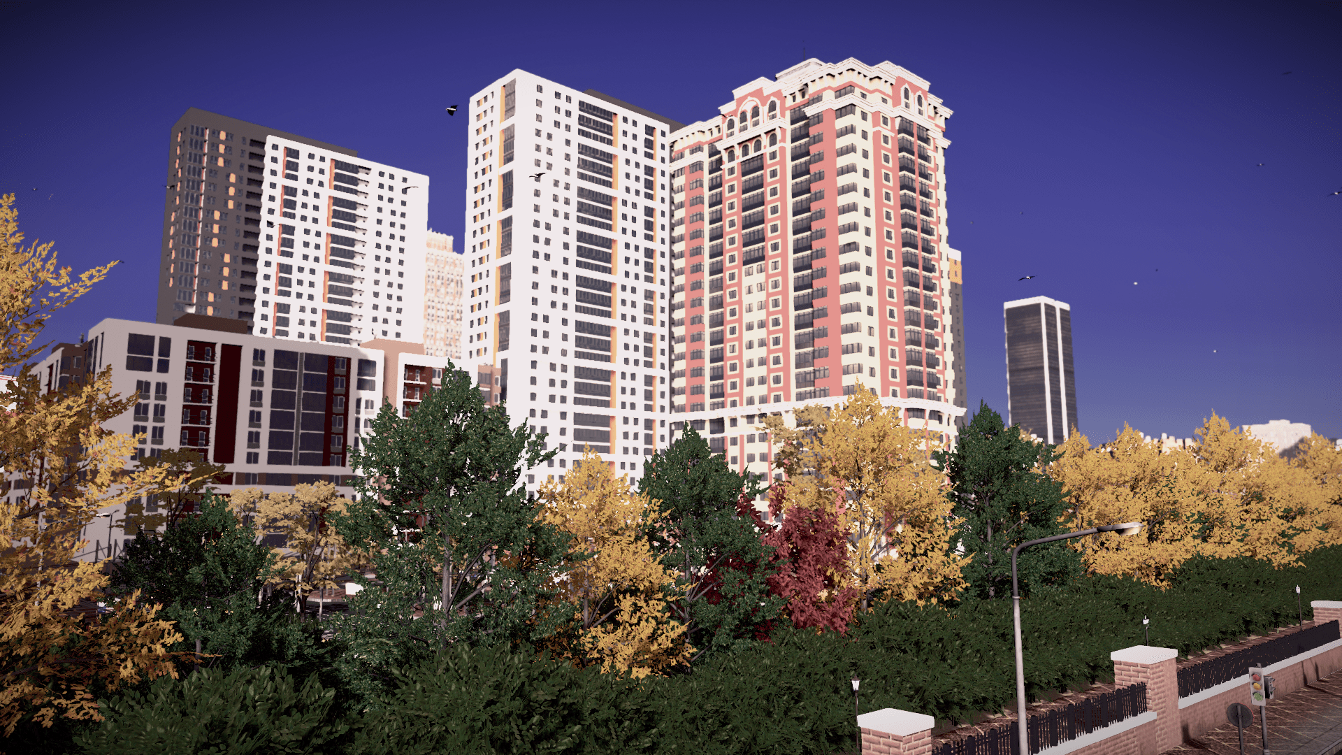 View of the modern residential complex CitiesSkylines