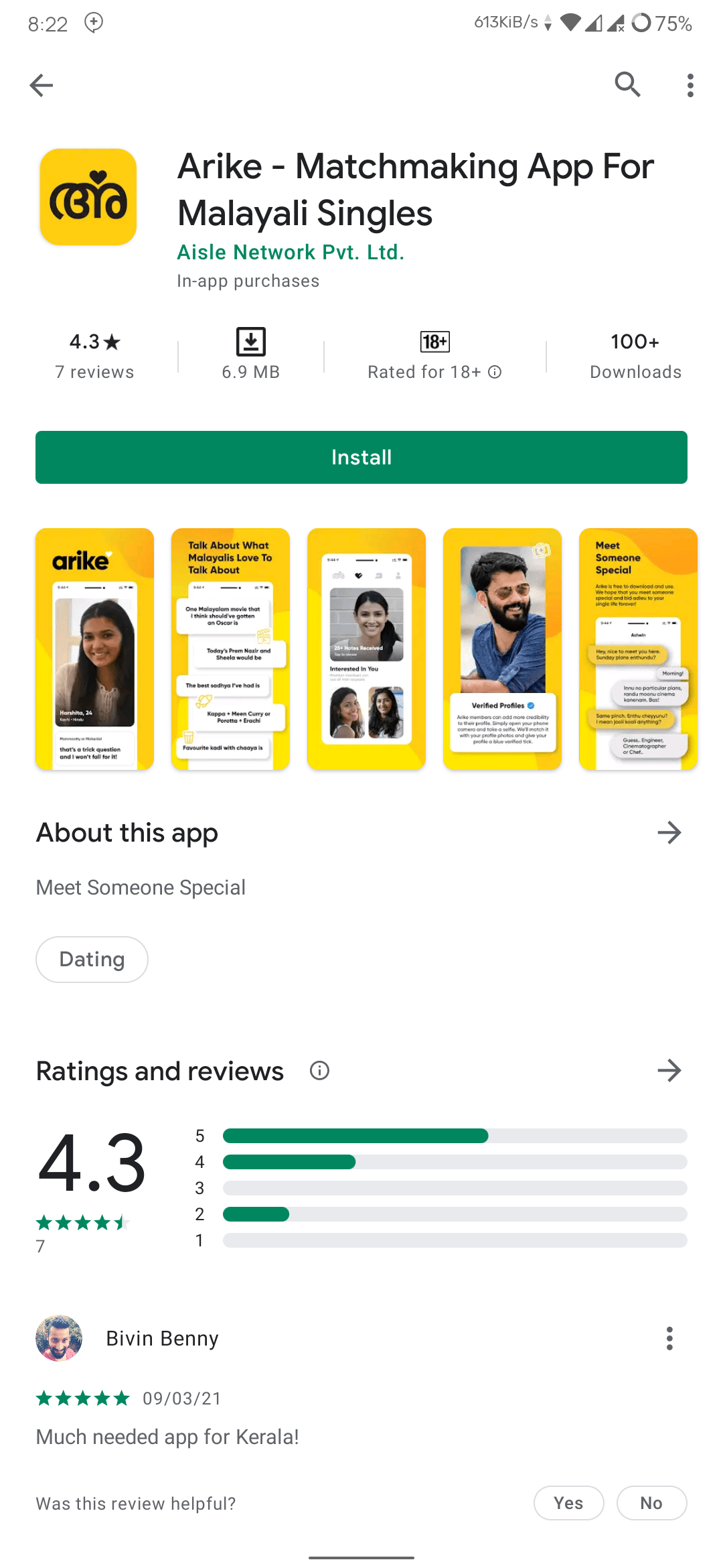 TIL that there is an exclusive vernacular dating app. Kerala