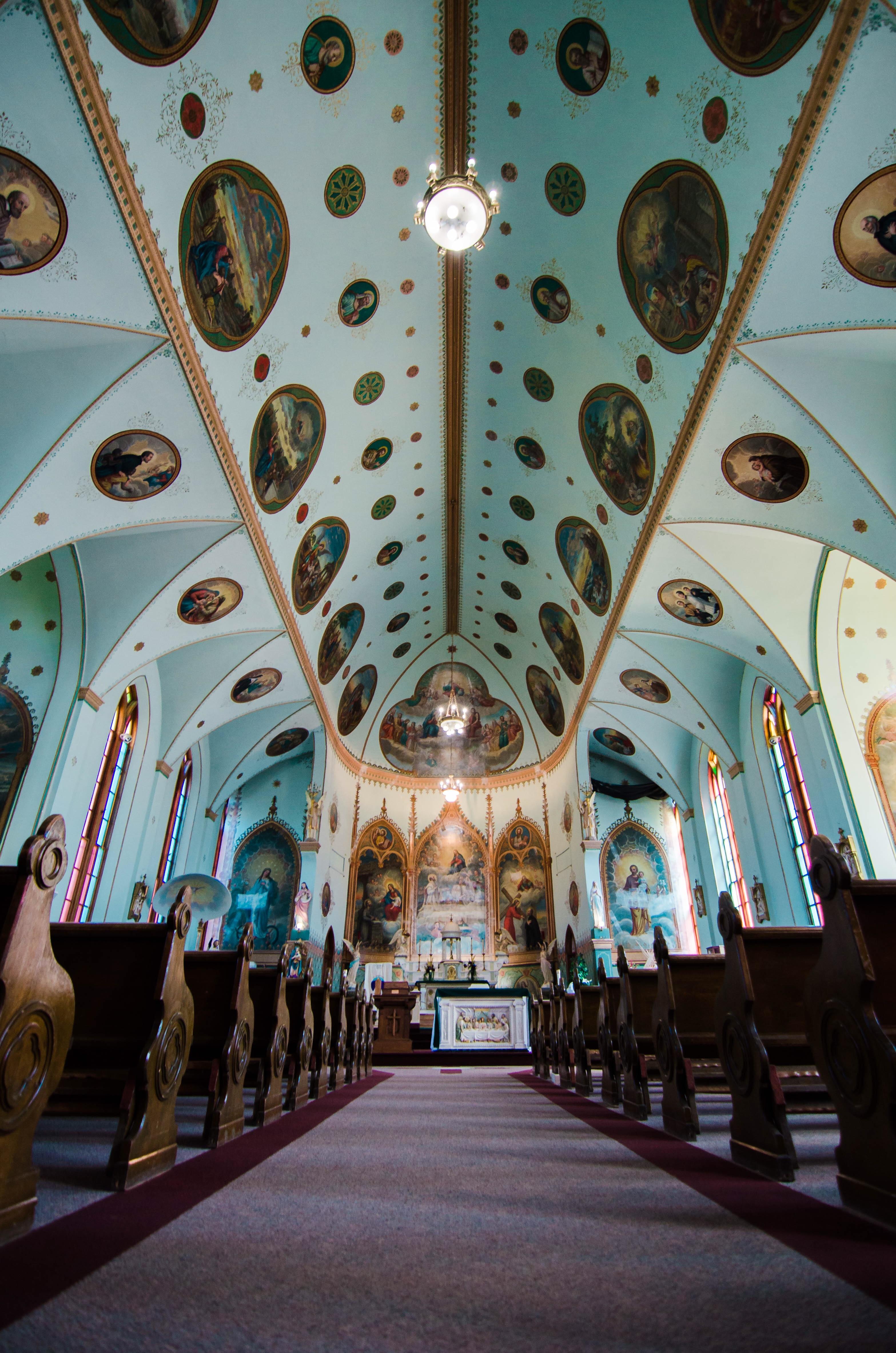 Beautiful interior of the historic St. Ignatius Mission in Montana. [OC