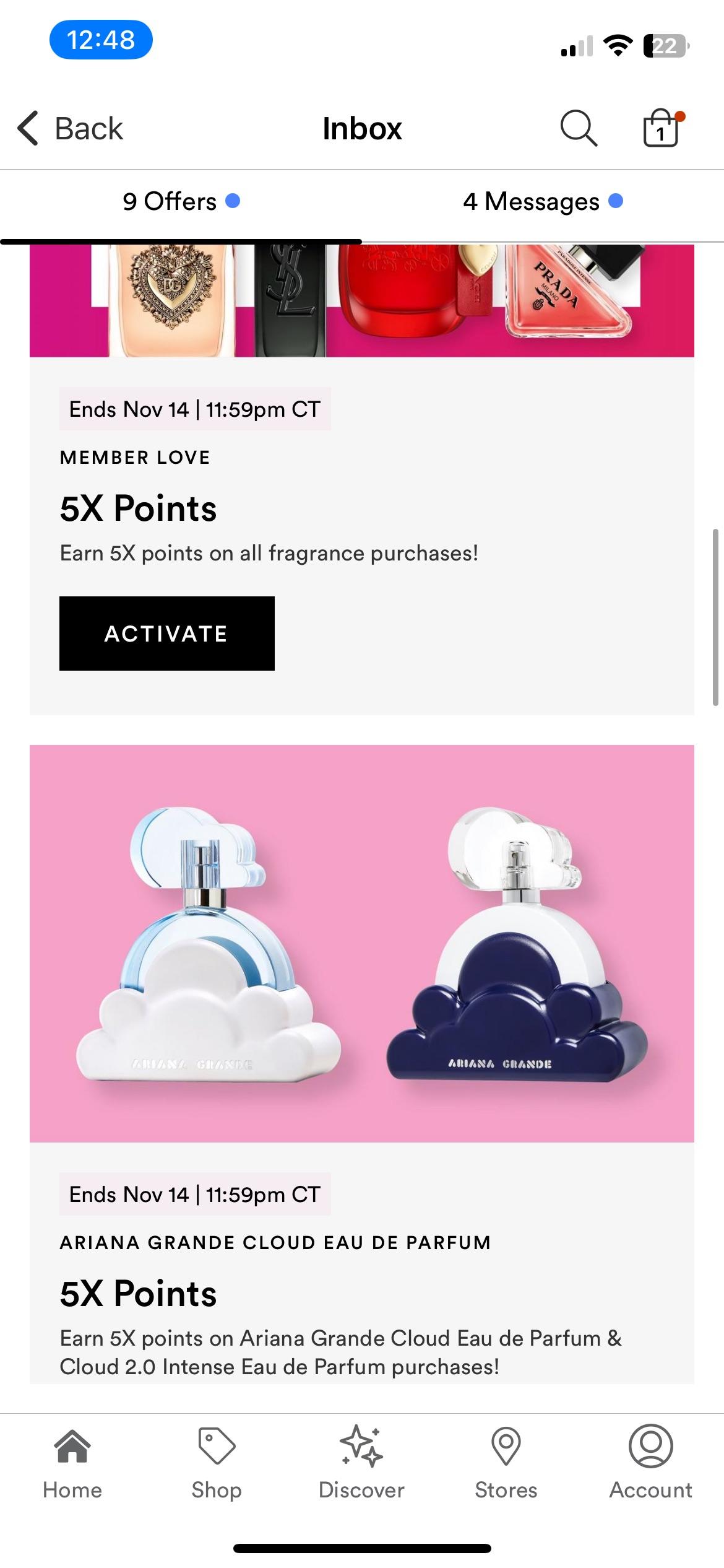 Can these 5x points offers be stacked if I buy a Cloud fragrance? Or