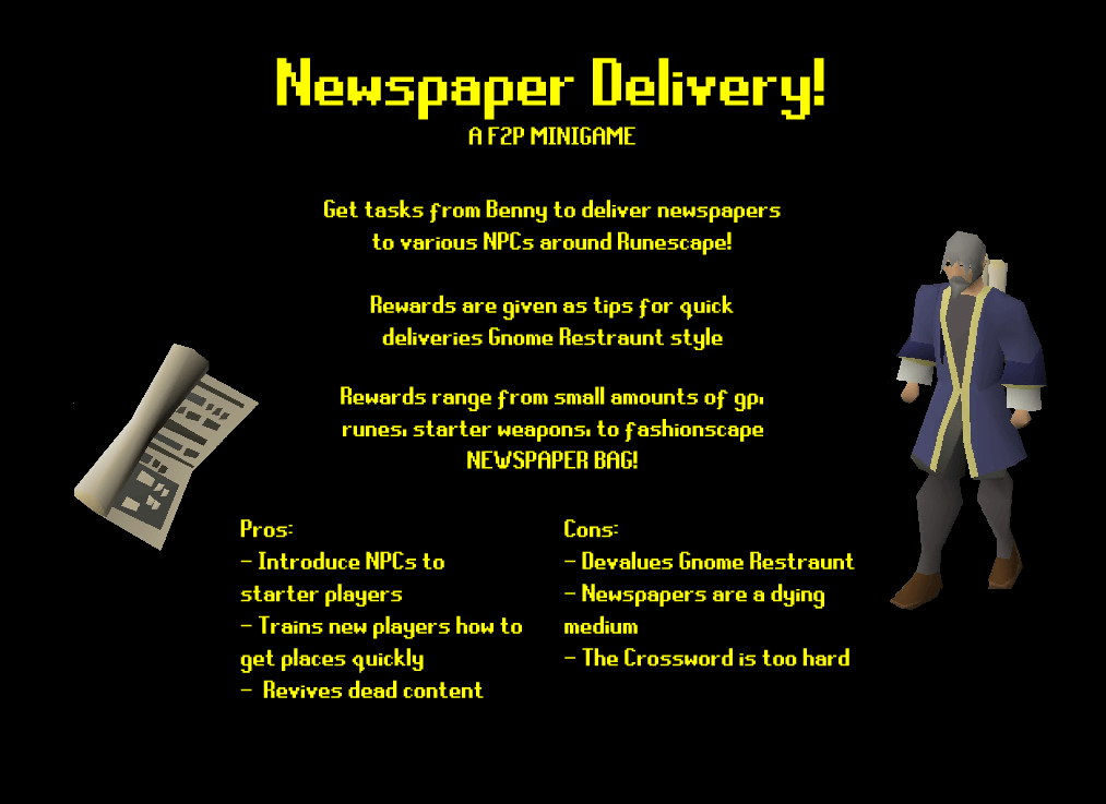 [Suggestion] Newspaper Delivery 2007scape