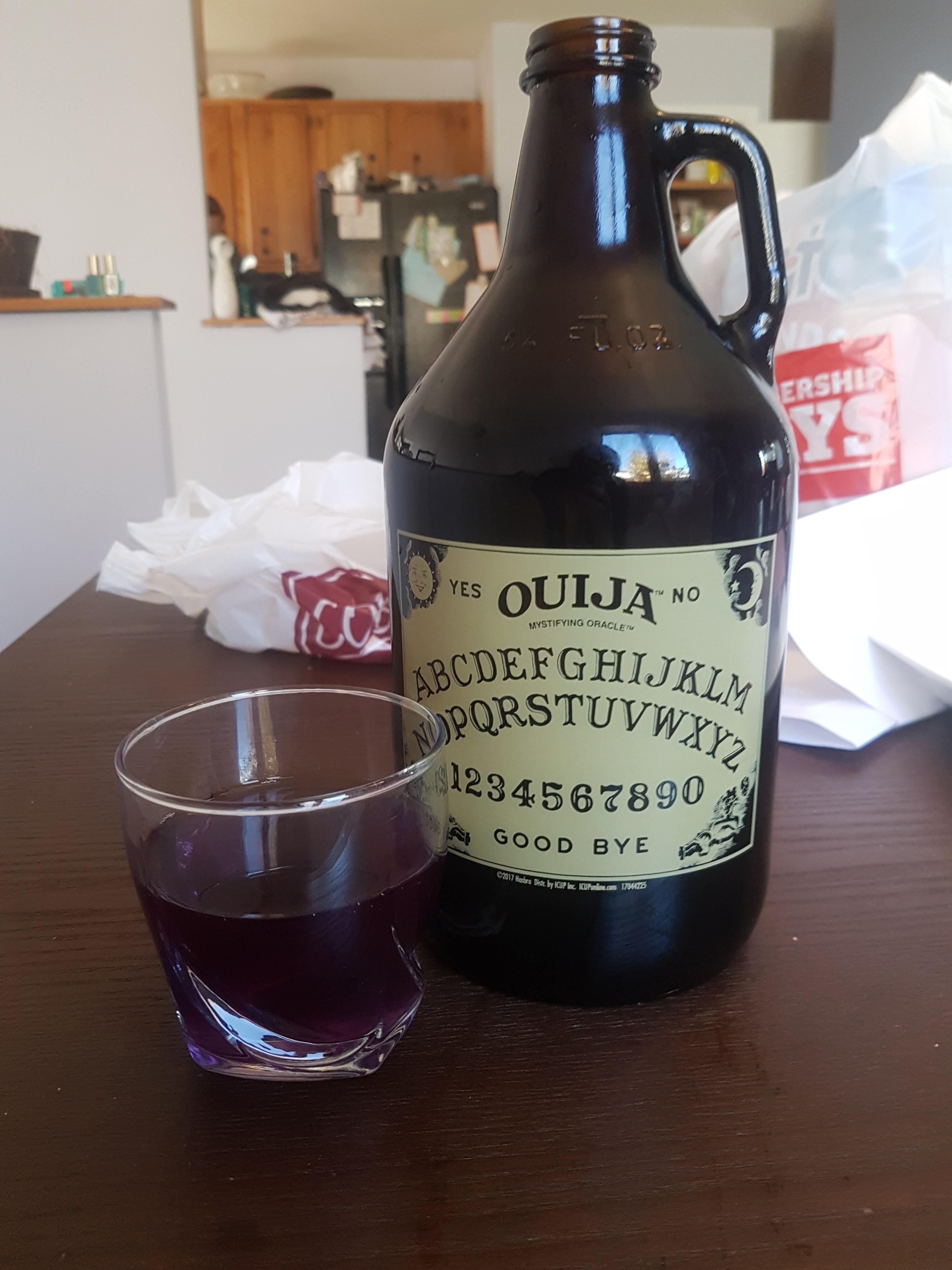 A Ouija growler for our purple pumpkin spice mead! r/mead
