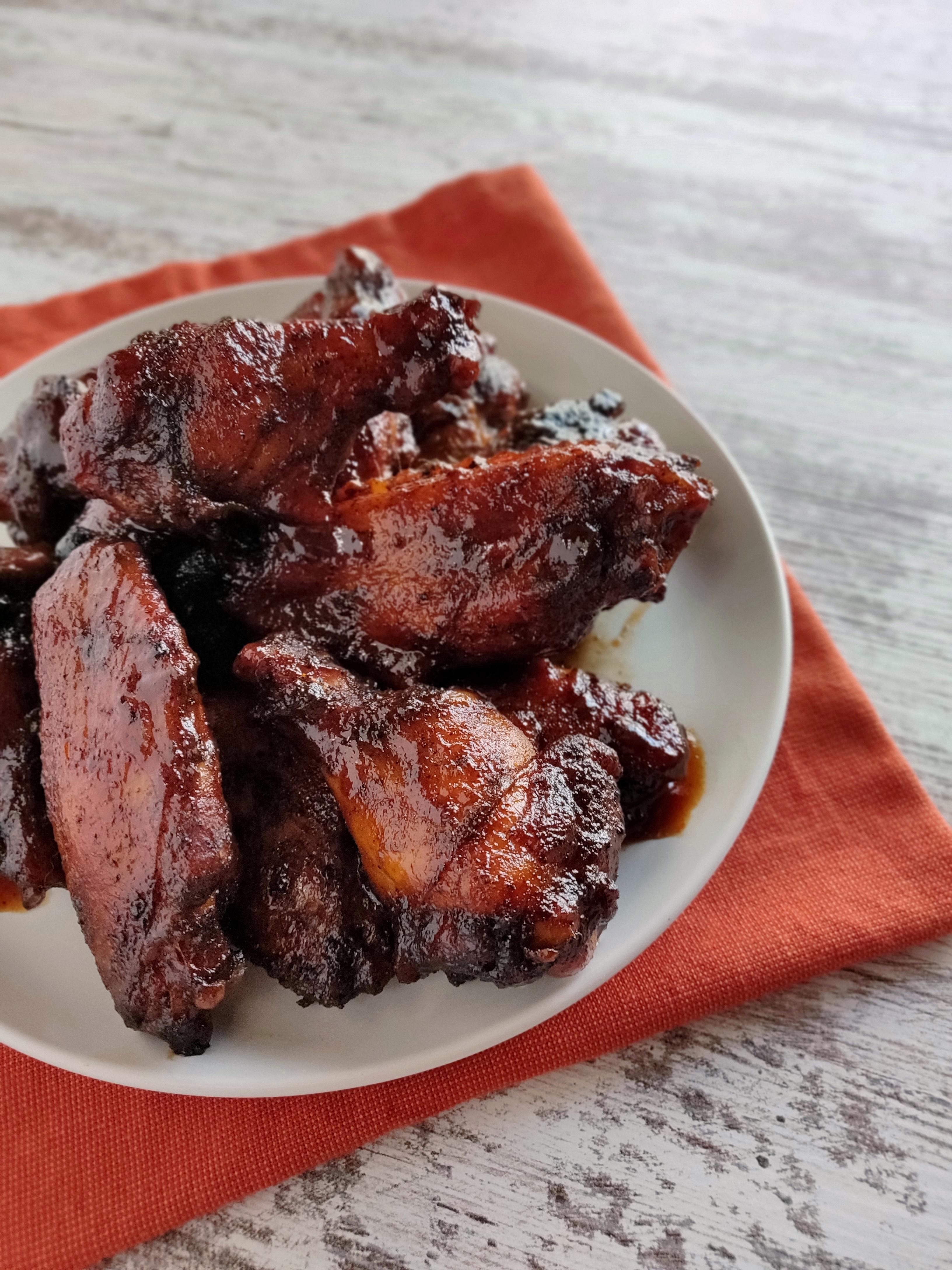 Smoked wings tossed in a sweet barbecue sauce, finished under the
