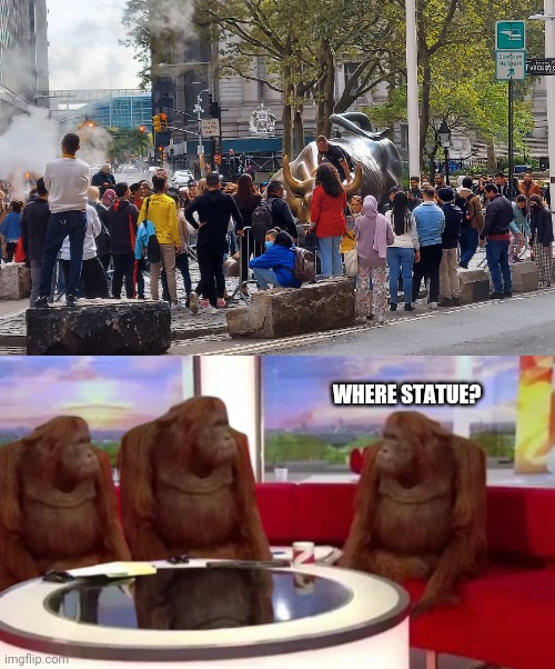 I went to Wall St. to pay respects to Harambe, but I was too late. r