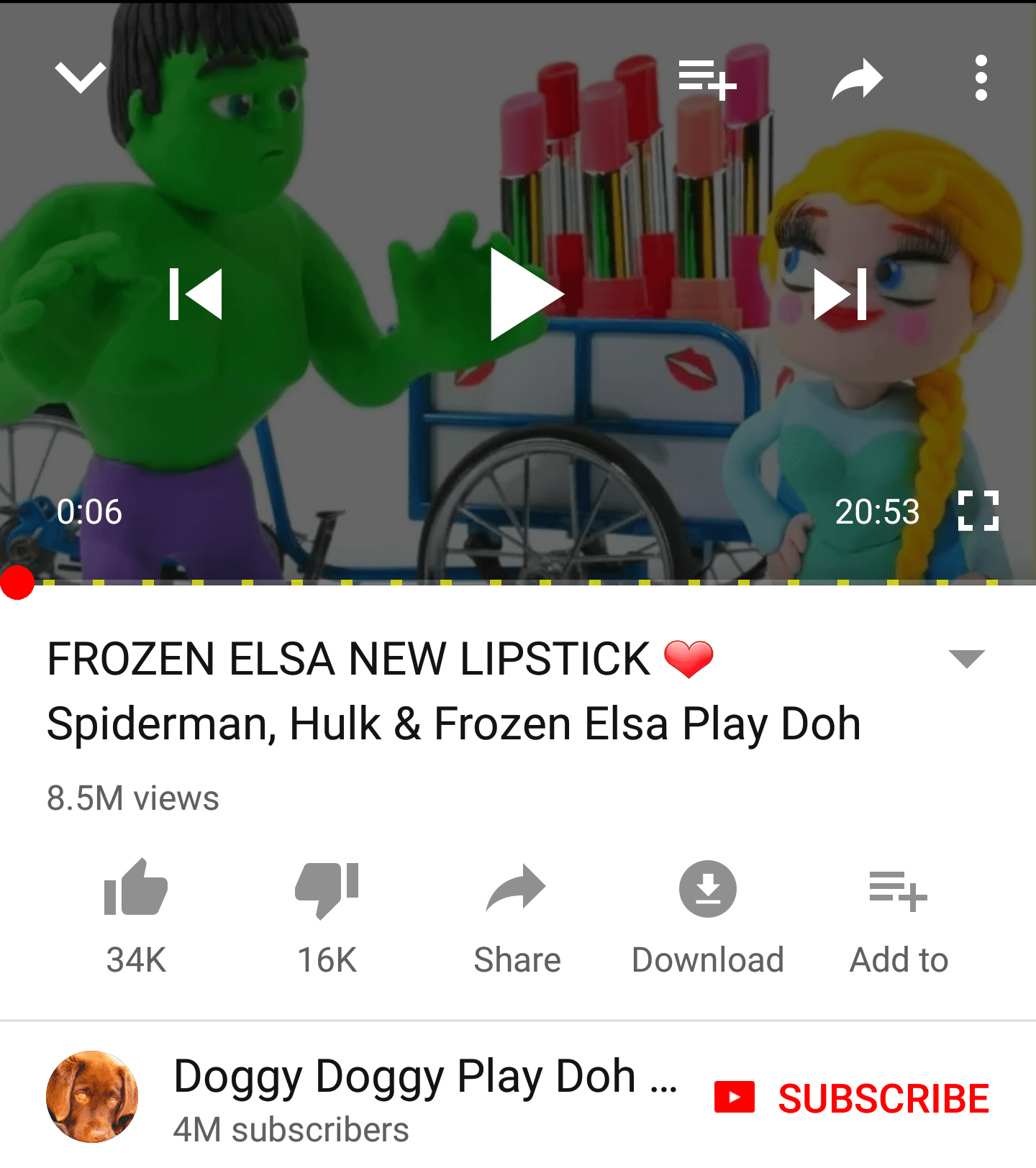 Saw the post with the same video. Look at those ads! Hulk and Elsa