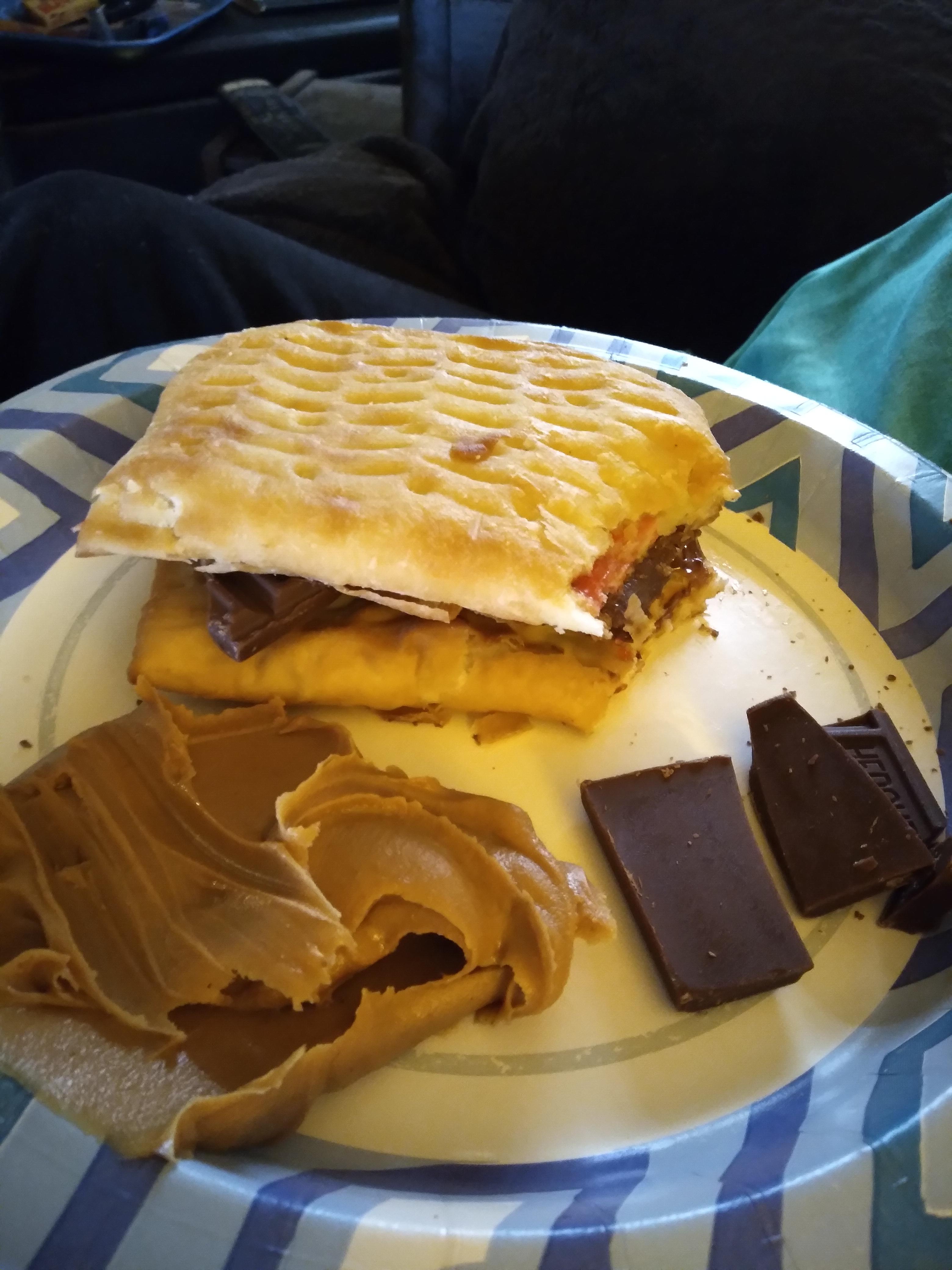 My husband got stoned and he made this munchie masterpiece. A toaster