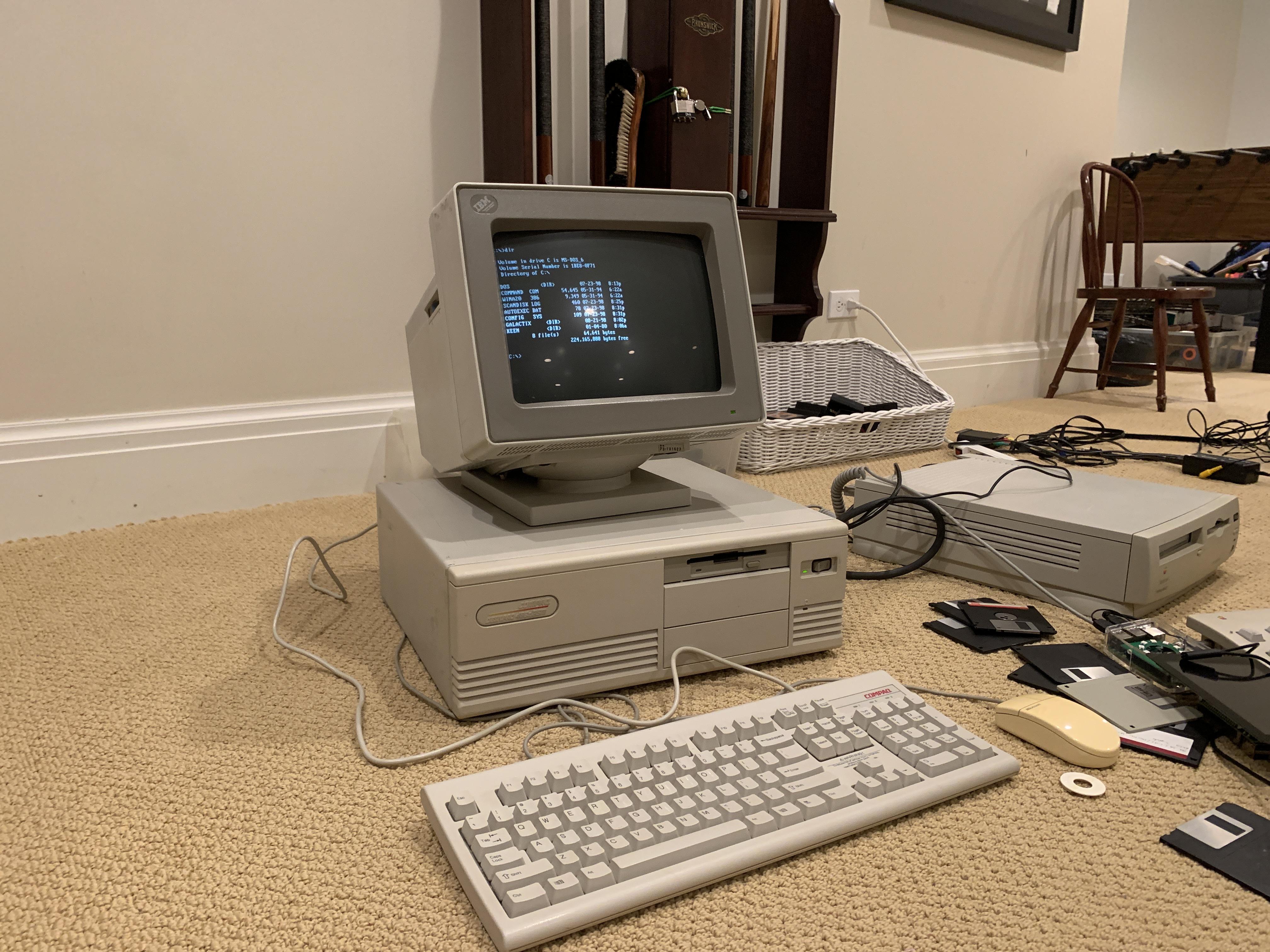 DOS PC, Compaq Deskpro 486 with DOS 6.22 and a working floppy and hard