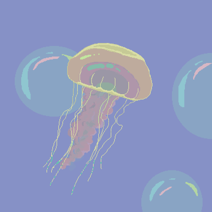jellyfish study [CC] [OC] 360x360, Aseprite r/PixelArt