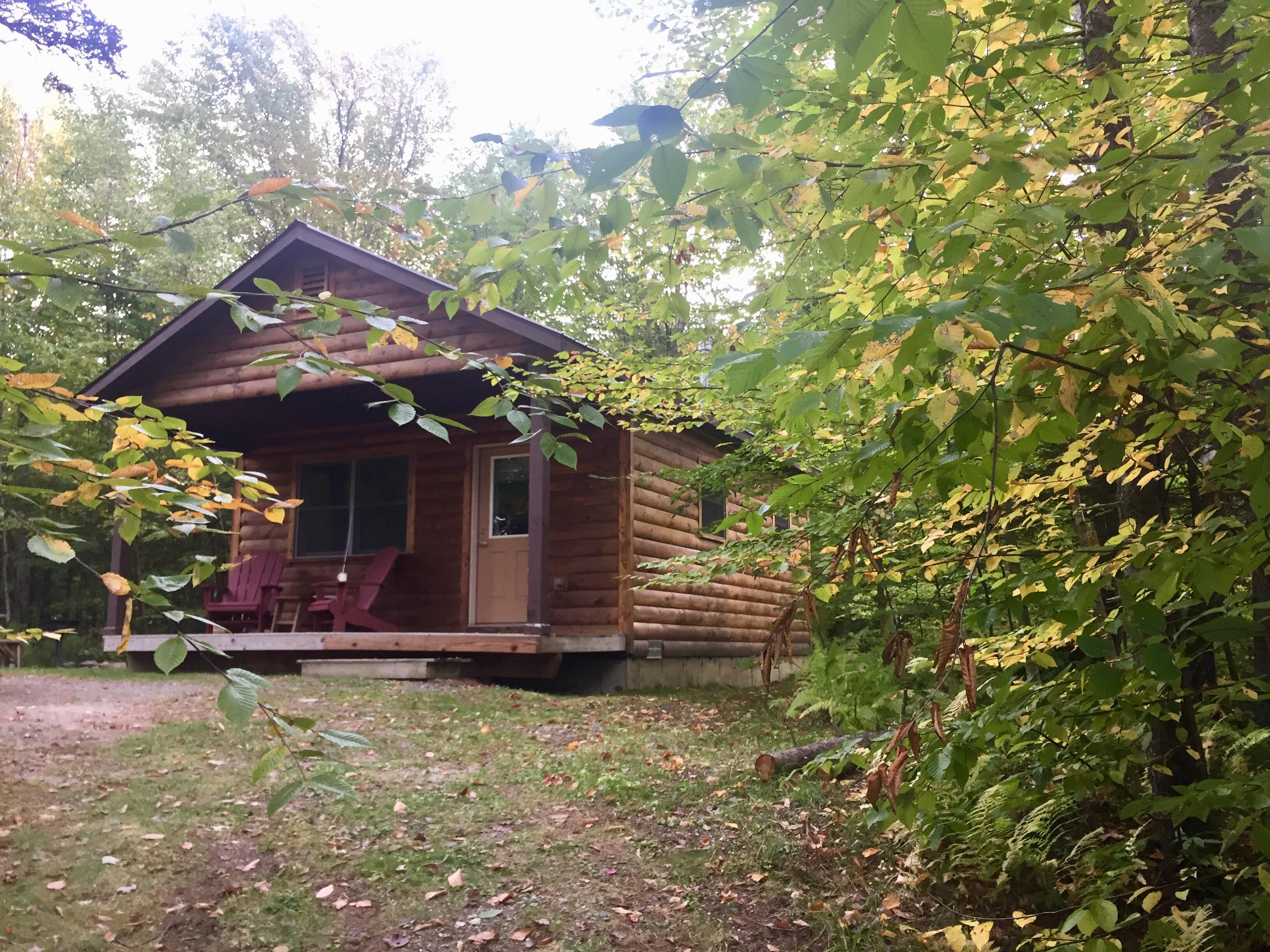 Our little, secluded cabin (for the week) in Jeffersonville, VT r