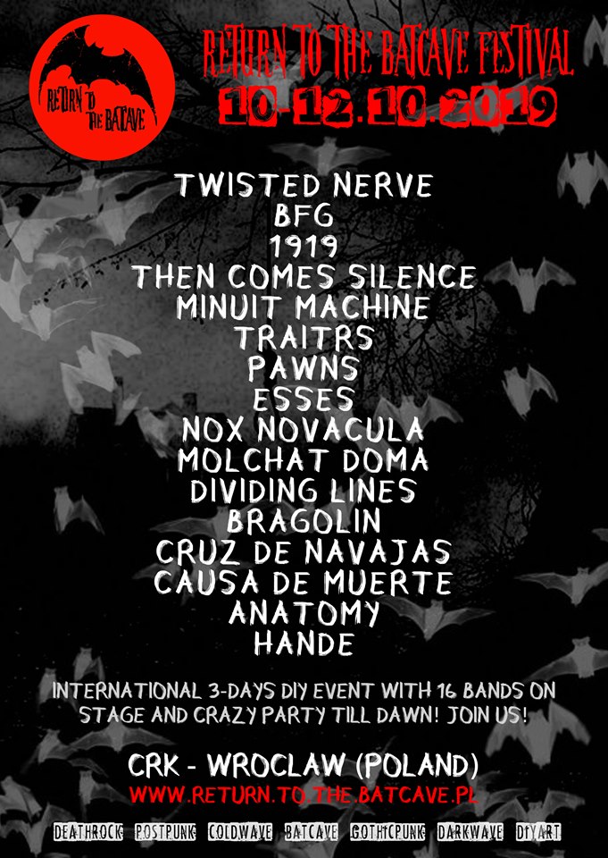Return to the batcave festival 2019 is coming up! Wrocław, PL OCT