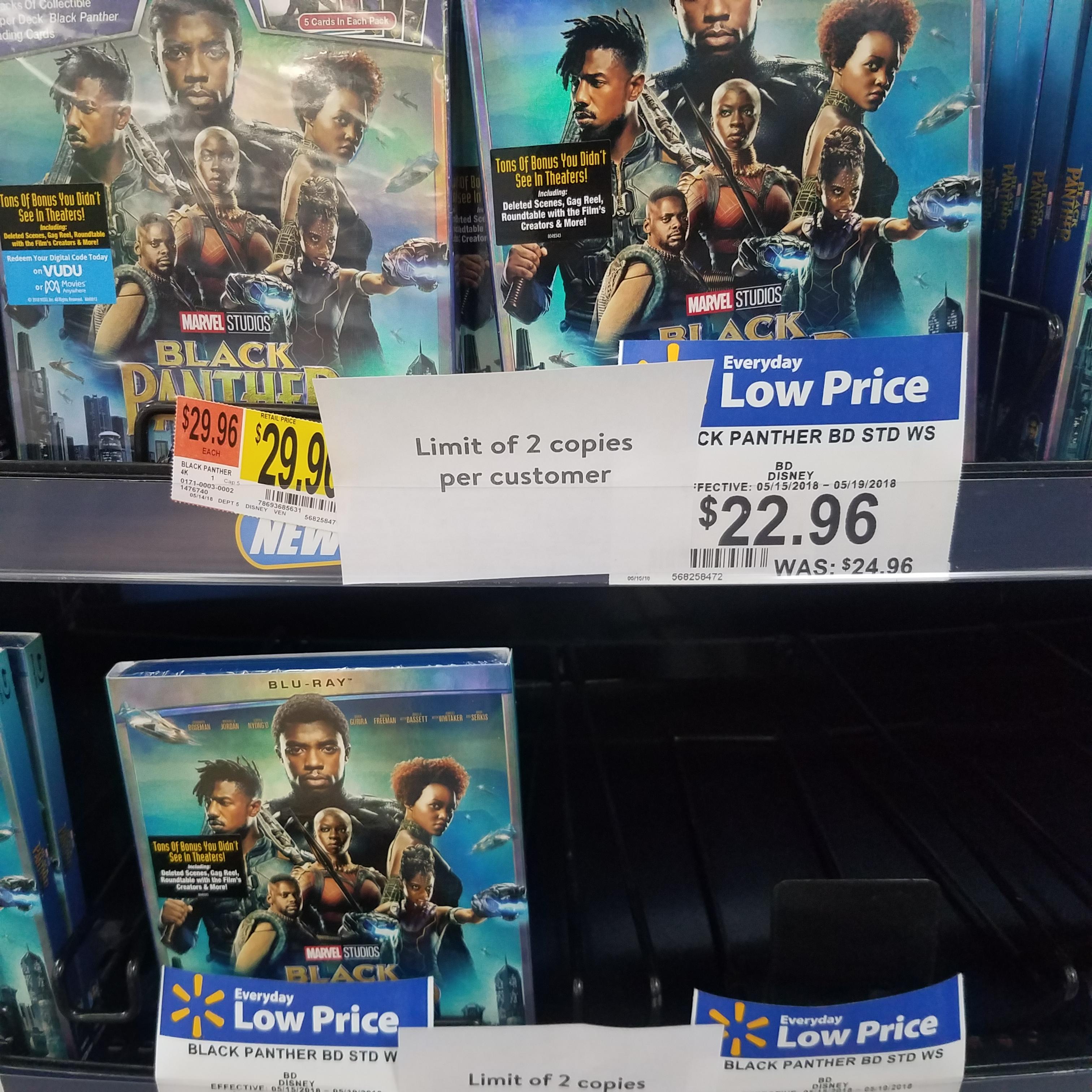 Any other stores limit Black Panther purchases? r/walmart