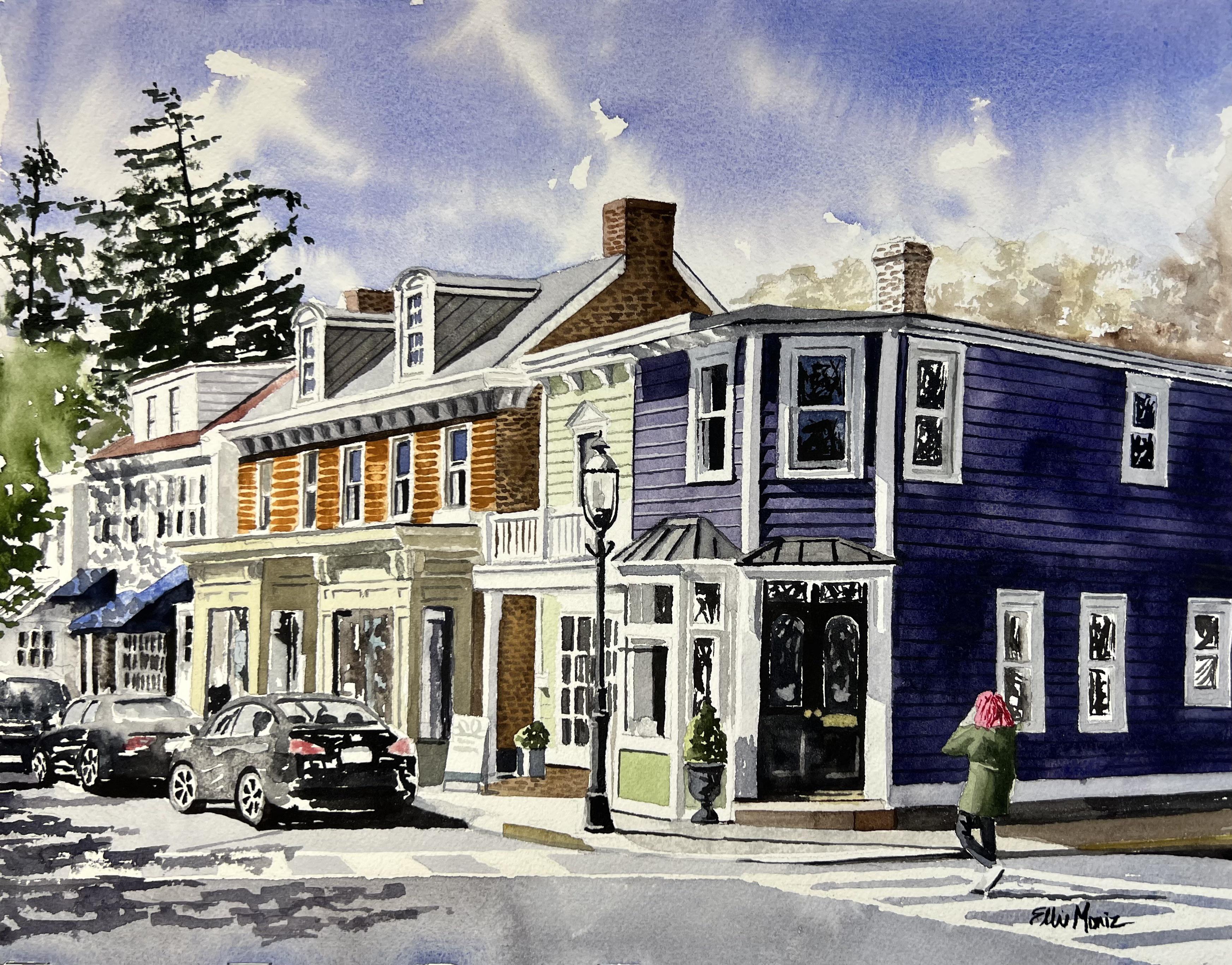 Small Town, watercolor, me, 2022 Art