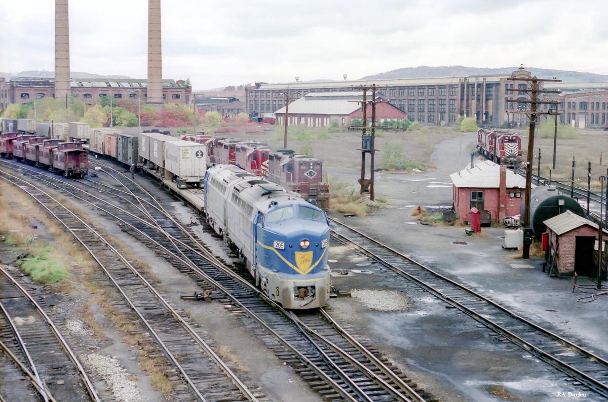 Delaware & Hudson's two Baldwin RF16 "Sharks", 1205 and 1216. arrive