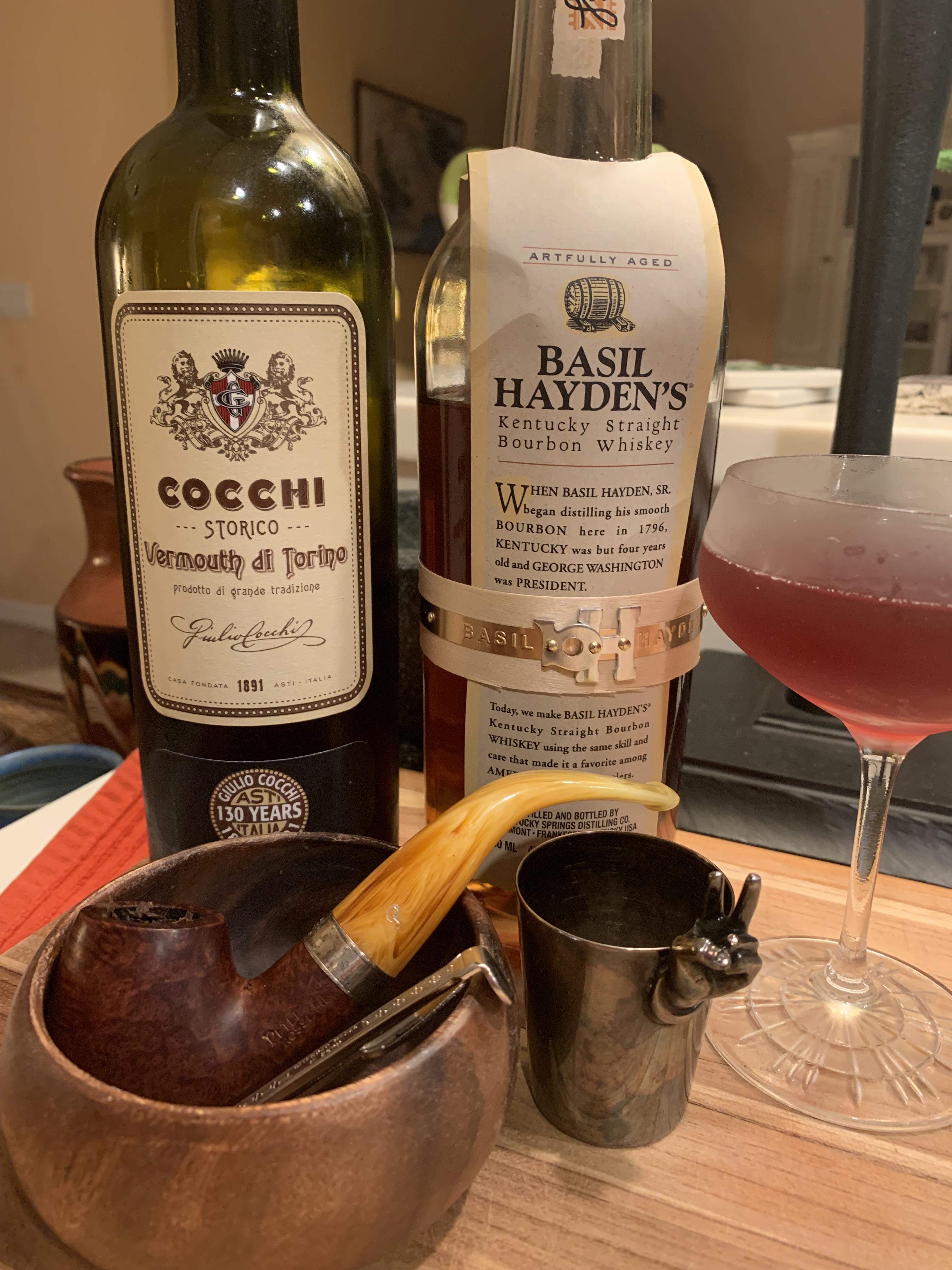 Lovely night with Plum Pudding Bourbon barrel aged and a Manhattan. r