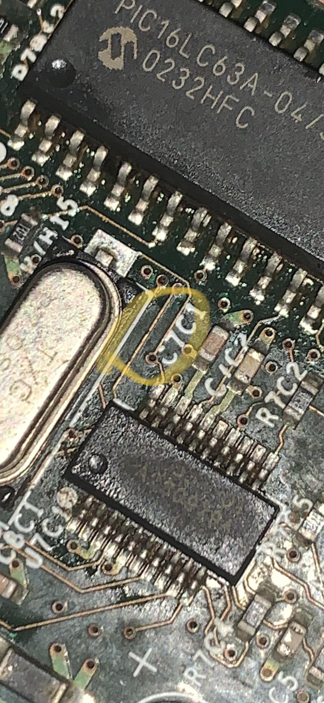 Anyone know where this trace go’s? Looks damaged, console has flashing