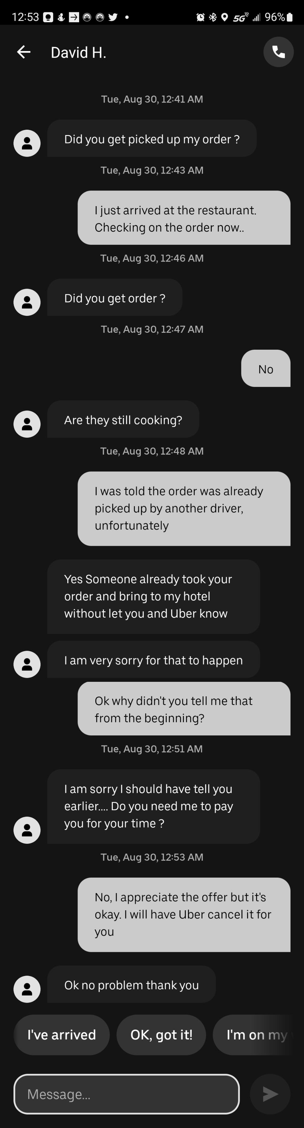 This grinded my gears a bit. He started messaging me like 1 minute