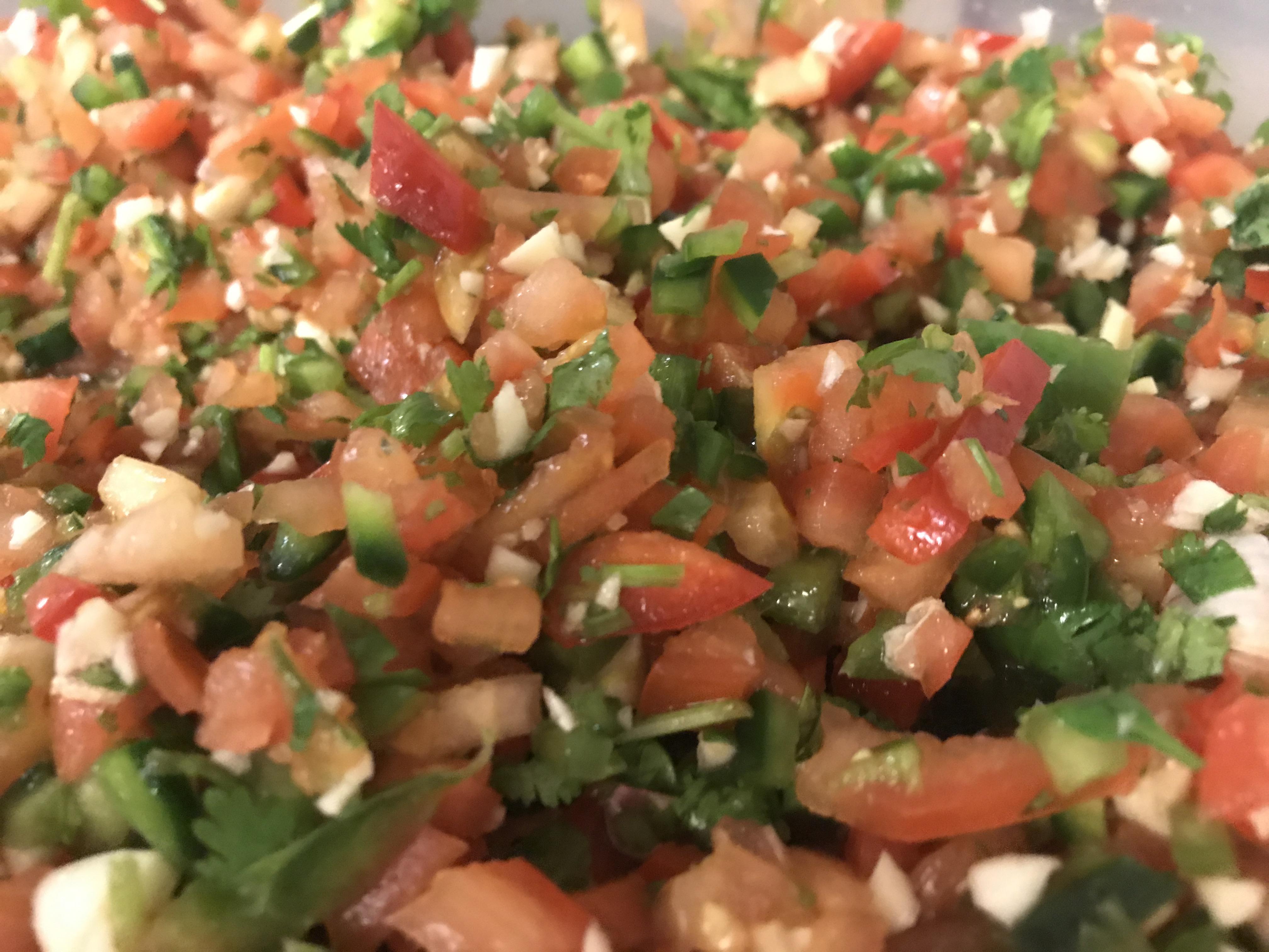 Made my first Pico de Gallo today! tomato, green pepper, red pepper
