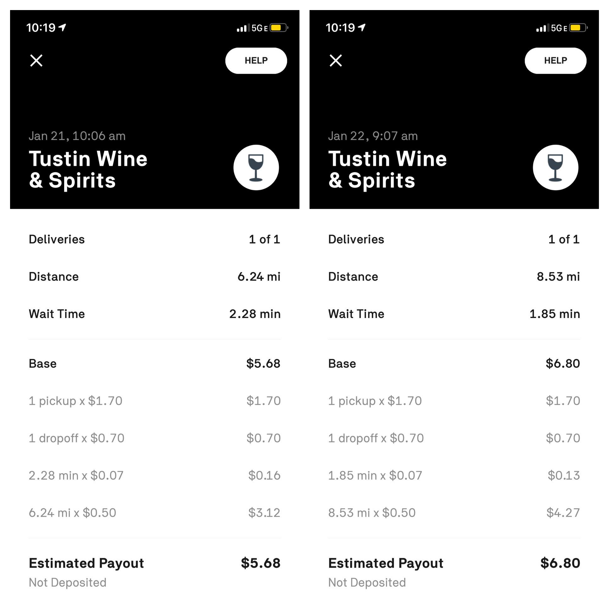 How does Postmates calculate mileage? I had the same delivery to the