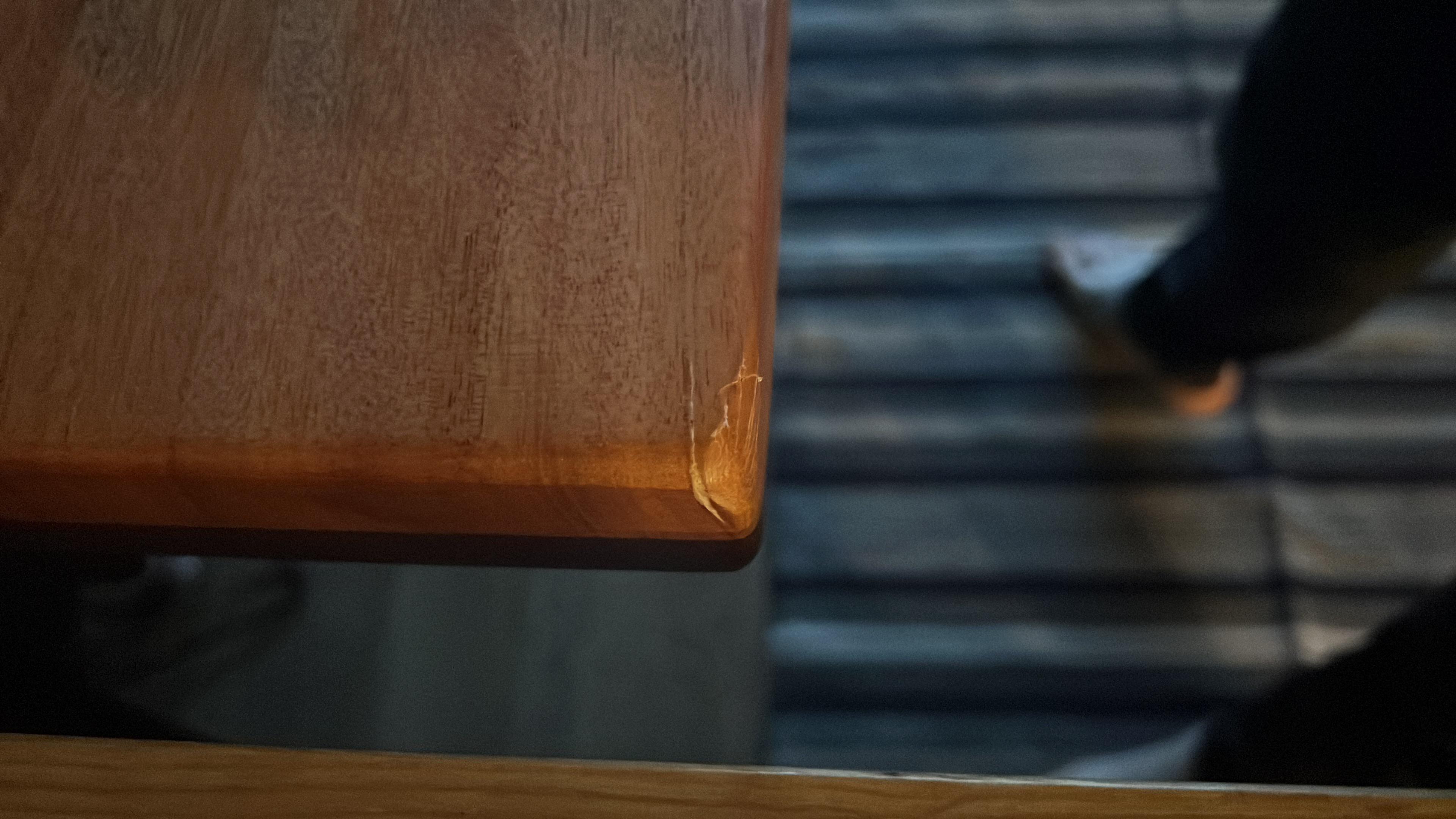 How to repair this African mahogany scratch? r/woodworking