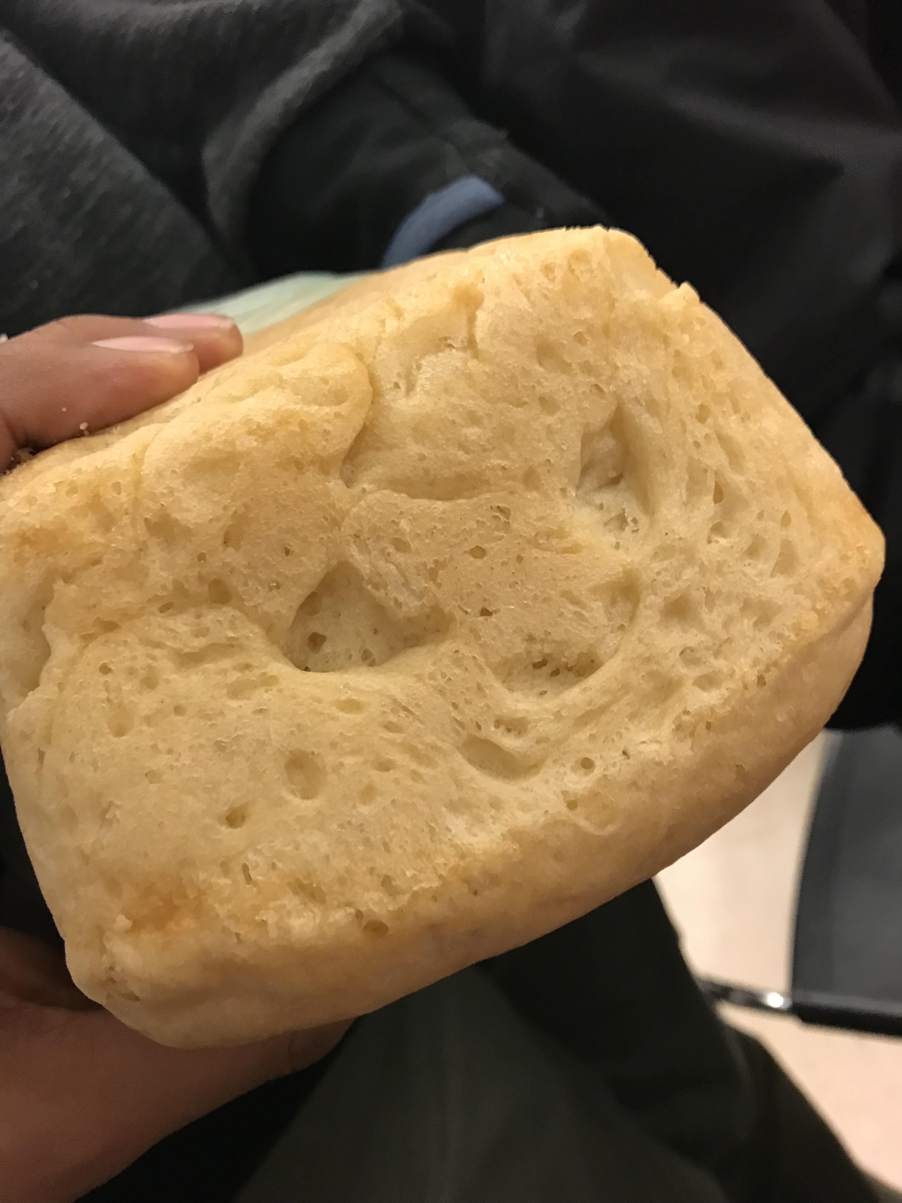 This loaf of bread my friend made has a little smiley face