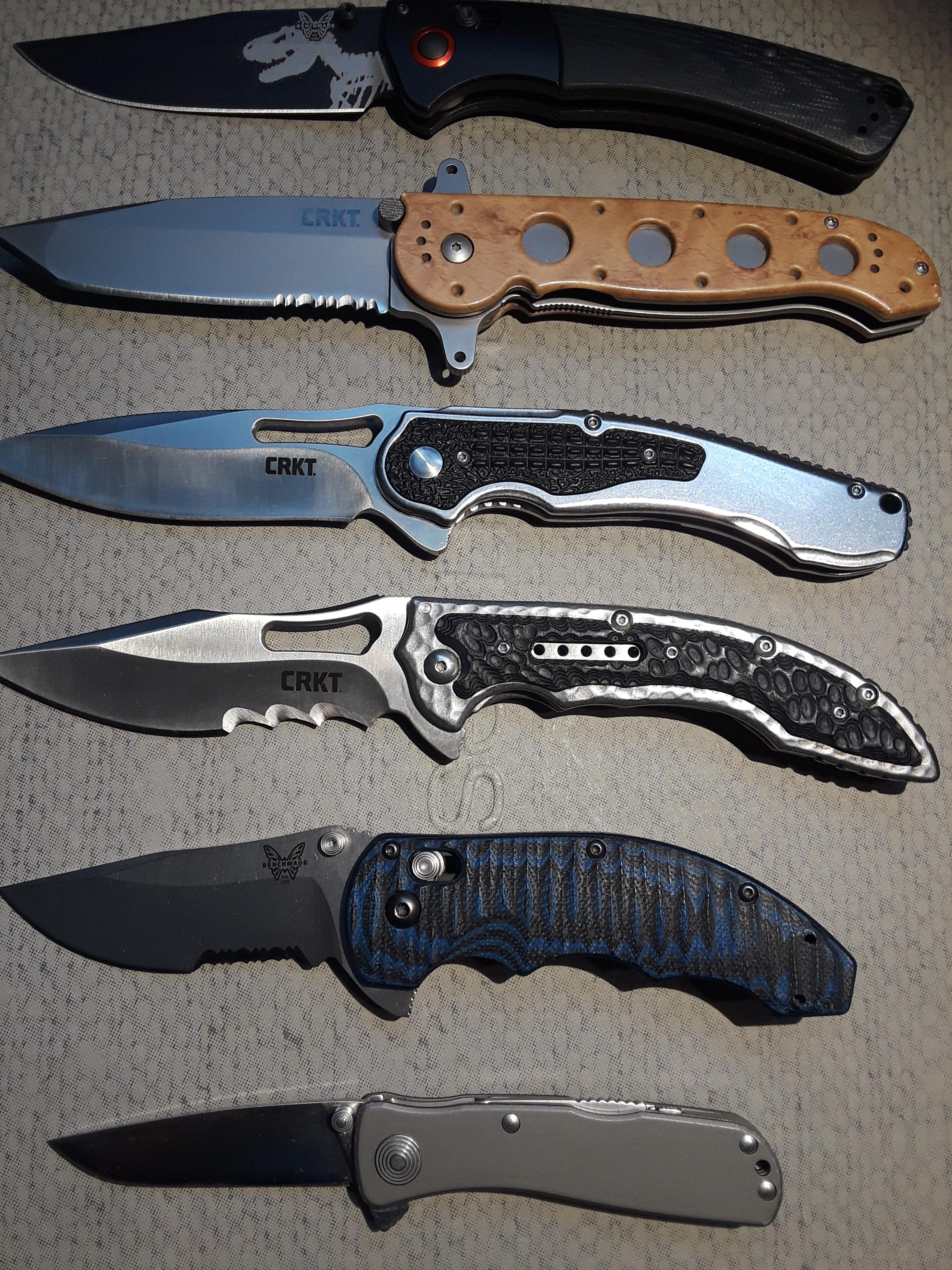 My EDC folder family (I like big knives) r/knives