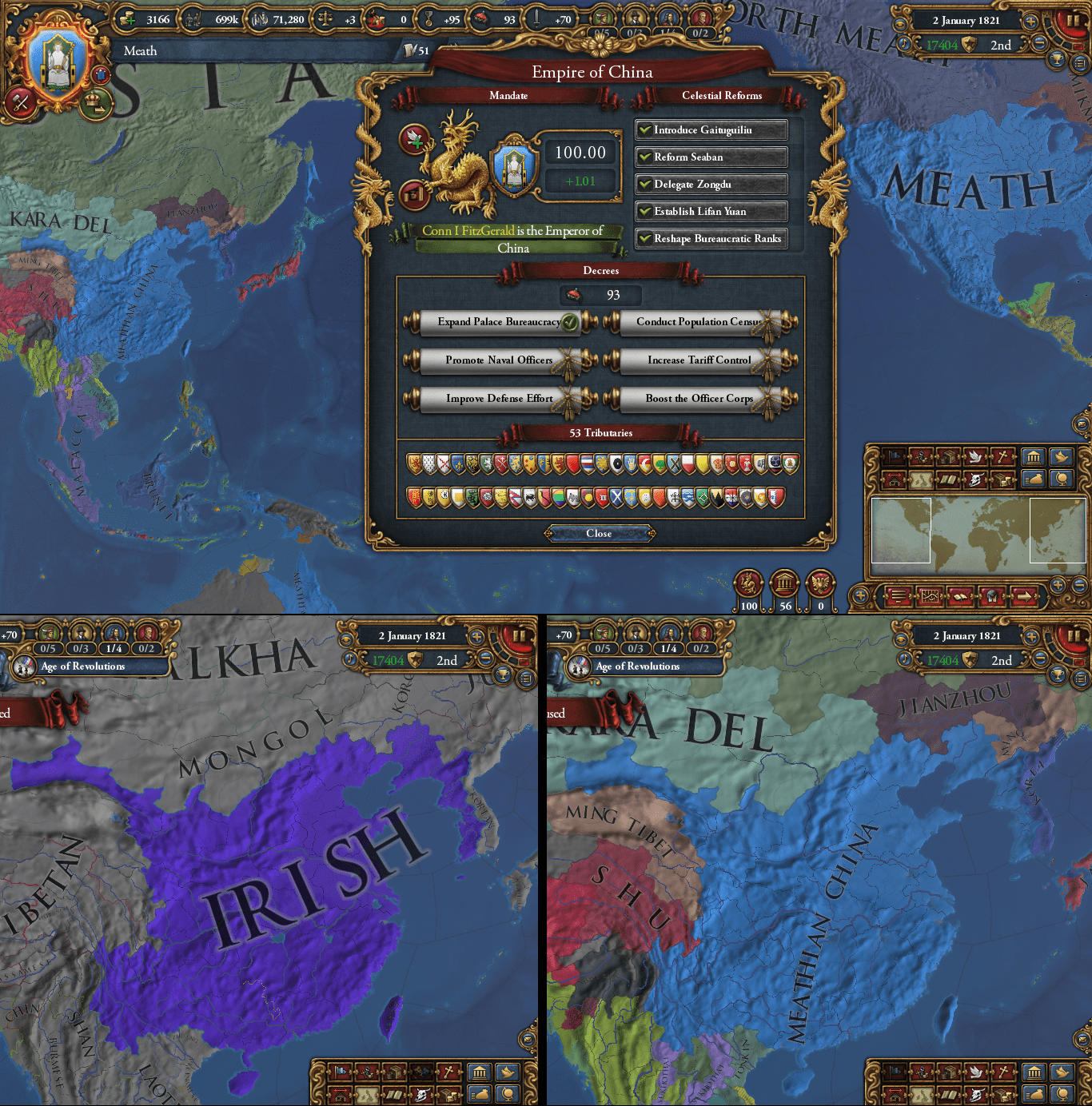 EU4 [OC] Hand drawn 1444 map with flags overlaid! (more in comments