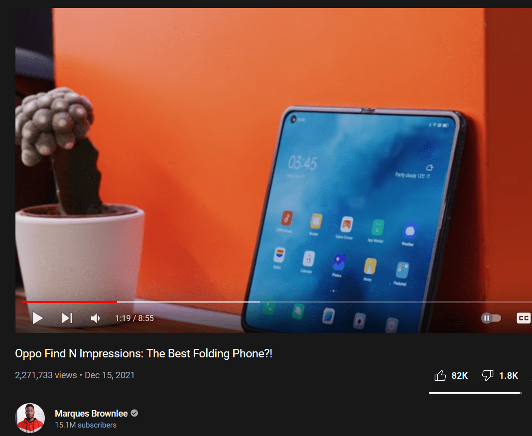 Looking for OPPO Find N review live wallpaper r/mkbhd