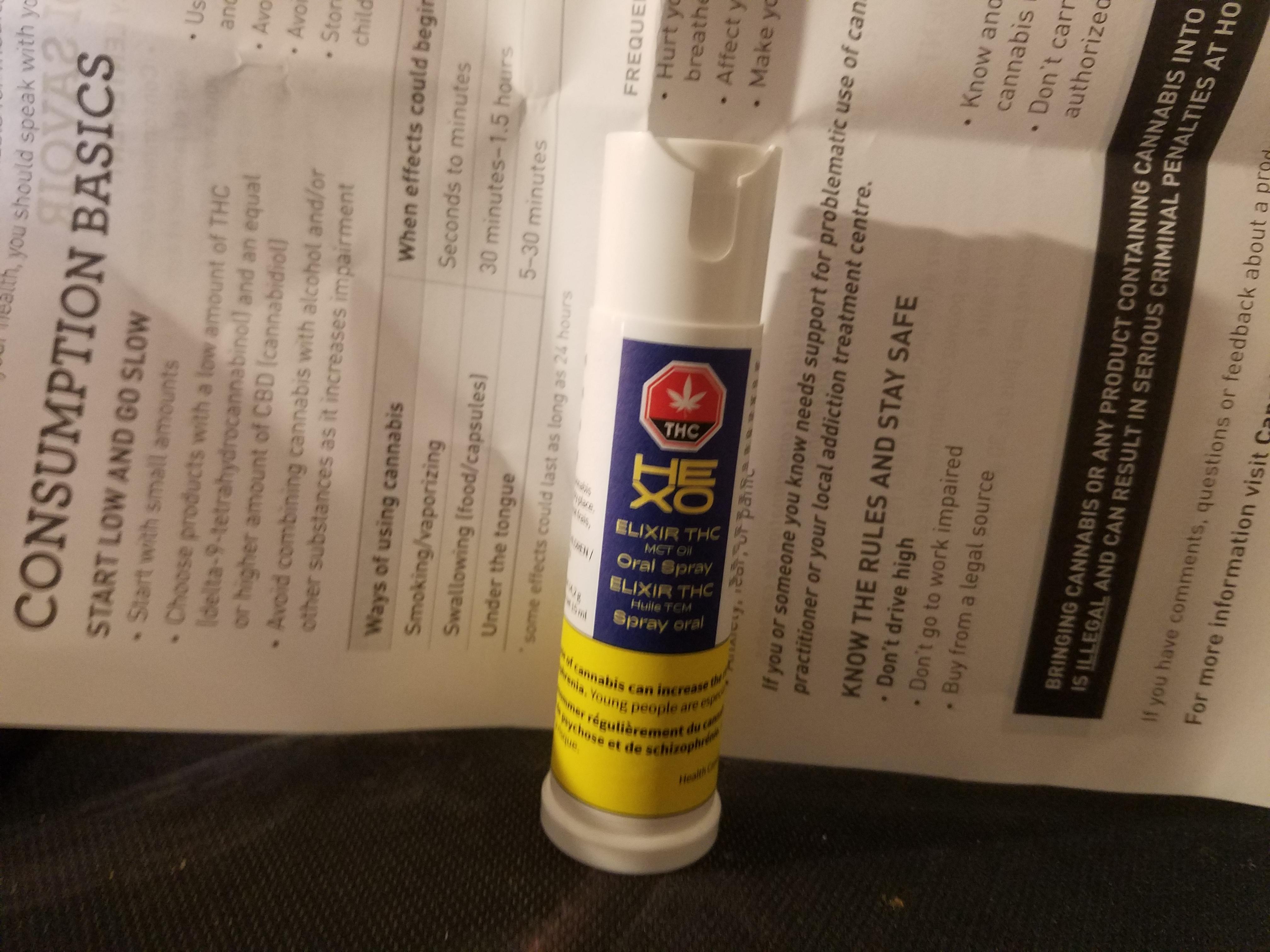 HE XO Elixir THC MCT Oil Oral Spray (THC 23.4 mg/ml CBD 0.5 mg/ml) 15