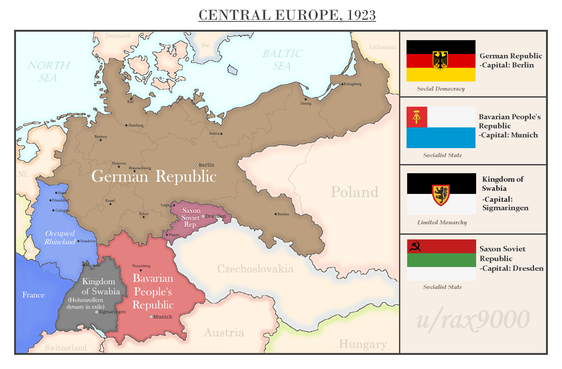 What if Germany collapsed after World War I? r/imaginarymaps