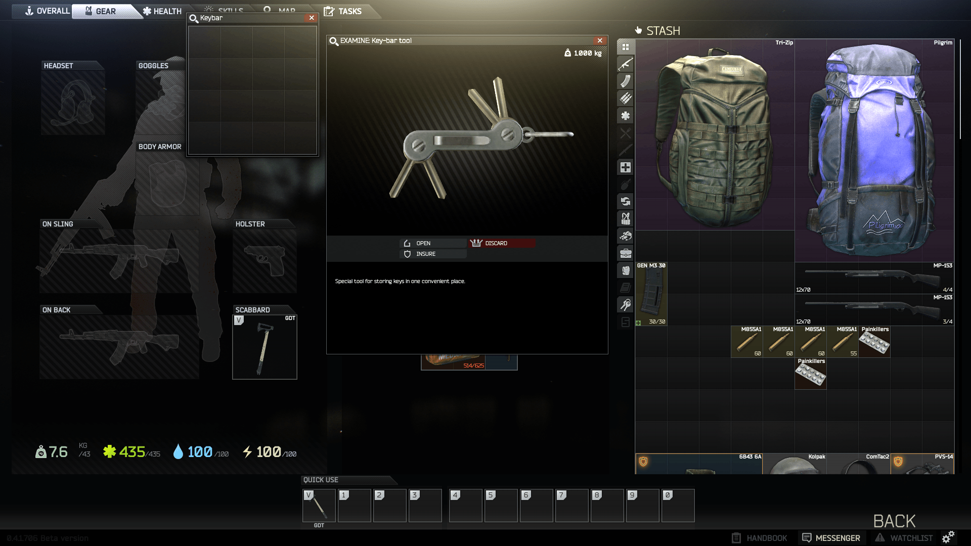 Inspirierend Escape From Tarkov Key Bar